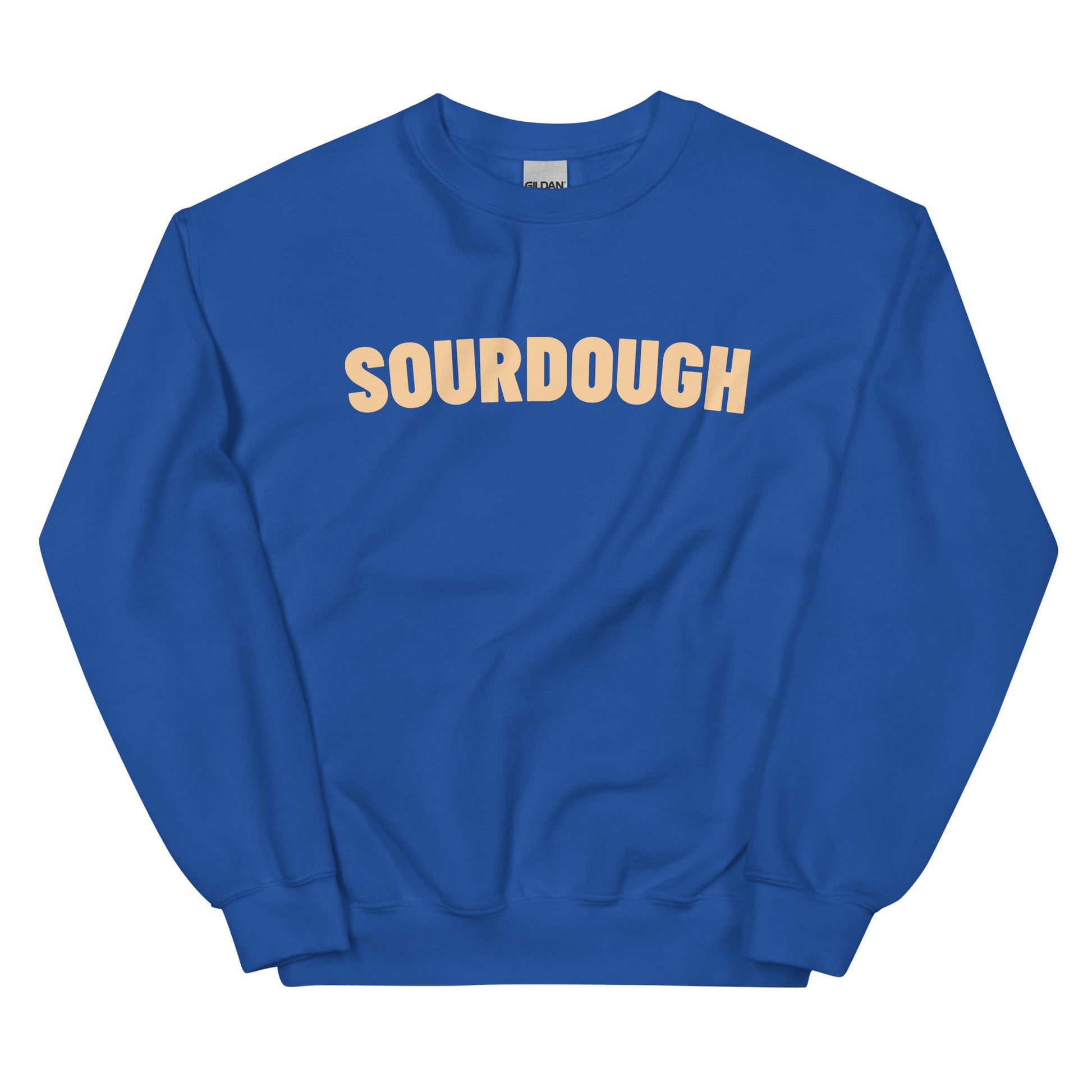 Royal Blue Sourdough Sweatshirt from Nina's Funky Shop by ninanush - Our unisex Sourdough Sweatshirt is soft, comfortable and a perfect foodie sweatshirt for sourdough lovers. It's a classic crew neck sweatshirt that comes in a variety of colors with the word "Sourdough", expertly printed on the front. Perfect for cozy nights in or stand out streetwear for foodies, this sweatshirt is designed by Nina and made just for you.