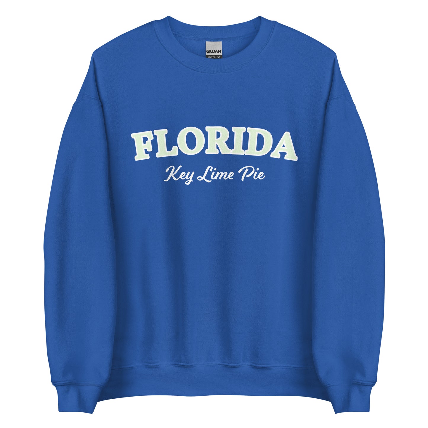 Royal Blue Florida Key Lime Pie Sweatshirt from Nina's Funky Shop by ninanush - Love key lime pie? Looking for a fun gift for a Floridian foodie? This Florida Key Lime Pie Sweatshirt is a funny foodie sweatshirt for key lime pie lovers like you. It's a unisex, crew neck Florida sweatshirt with "Florida Key Lime Pie" on the front. Perfect for key lime pie enthusiast and made just for you.