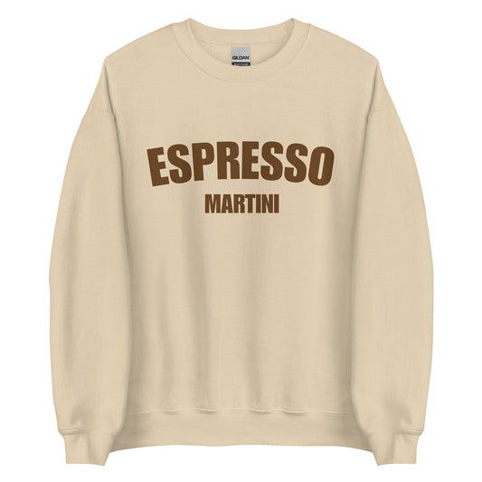 Nude Espresso Martini Sweatshirt from Nina's Funky Shop by ninanush - Love espresso martinis? Our Espresso Martini Sweatshirt is a perfect bold sweatshirt for martini enthusiasts. It's a unisex, crew neck sweatshirt with "Espresso Martini", expertly printed on the front. Perfect for cozy nights in or stand out streetwear, this espresso sweatshirt is designed by Nina and made just for you.