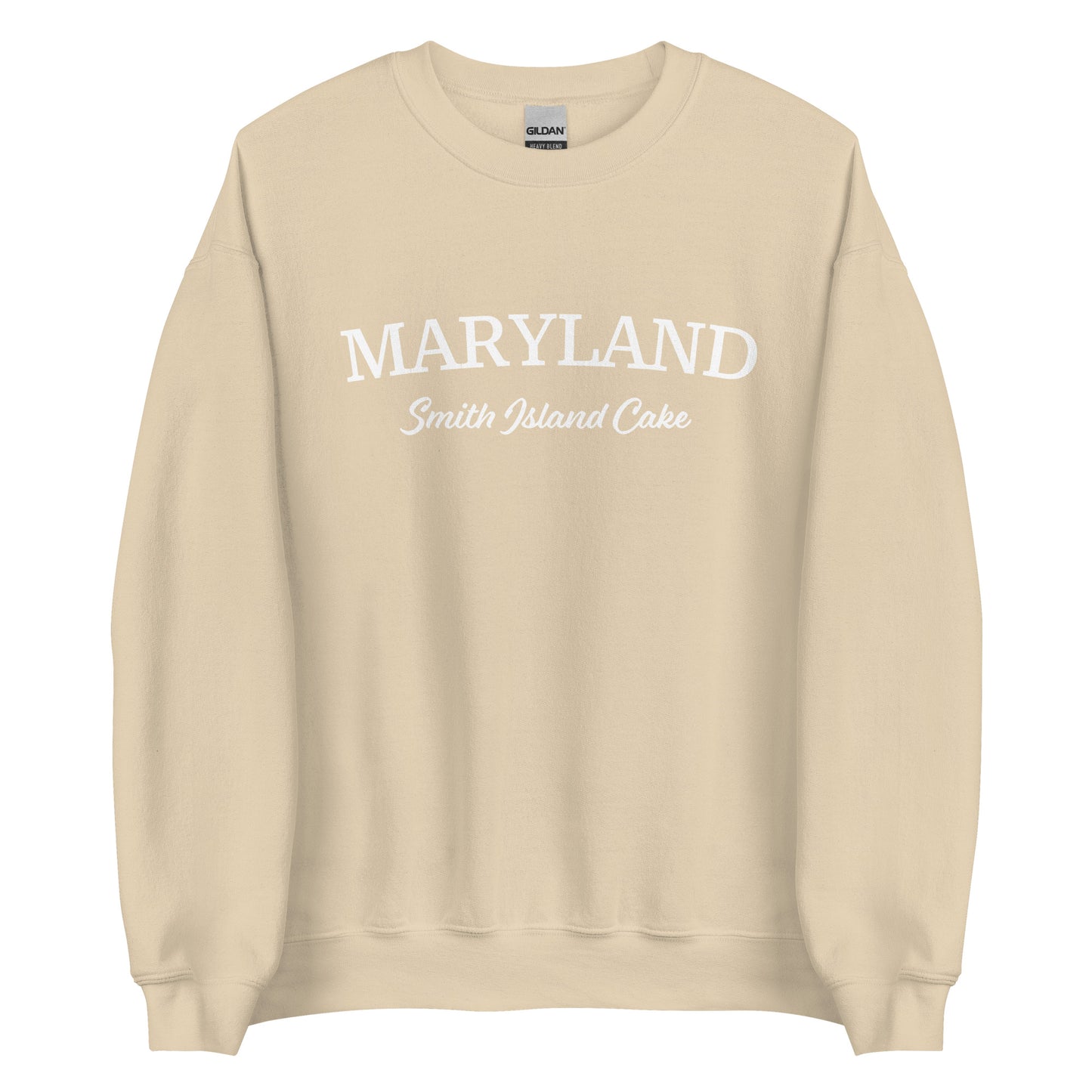 Beige Maryland Smith Island Cake Sweatshirt from Nina's Funky Shop by ninanush - Love smith island cake? Looking for a fun Maryland gift? Introducing our Maryland Smith Island Cake Sweatshirt! It's a funny foodie Maryland sweatshirt for Smith Island Cake lovers like you. This unisex, crew neck sweatshirt comes in a variety of colors with the words "Maryland Smith Island Cake" on the front.