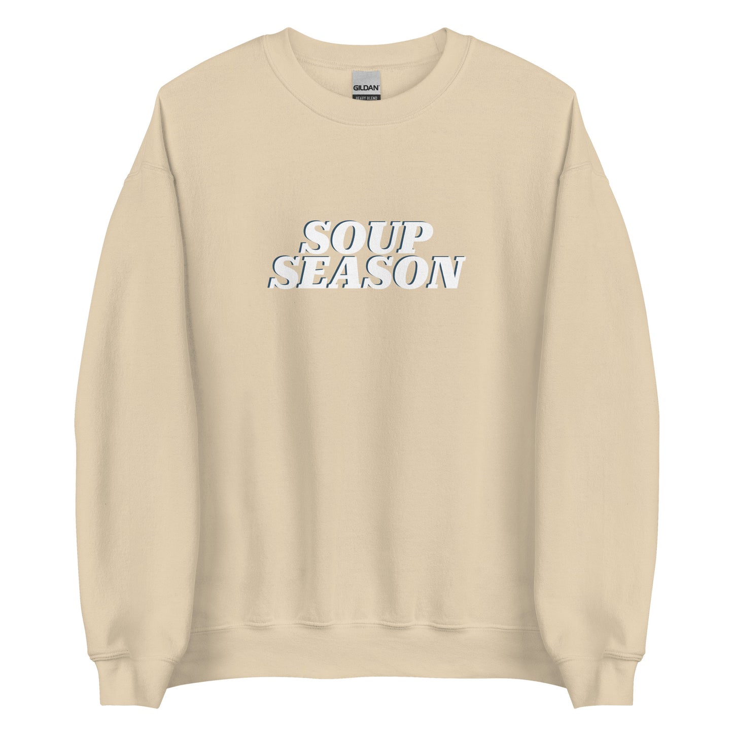 Beige Soup Season Sweatshirt from Nina's Funky Shop by ninanush - Do you love soup? Looking for a funny gift for a friend? Our Soup Season Crew Neck Sweatshirt is soft, comfortable and just what you need. It's a unisex foodie sweatshirt that comes in a variety of colors with "soup season", expertly printed on the front. A funny foodie sweatshirt for cozy nights in or stand out soup lover streetwear.