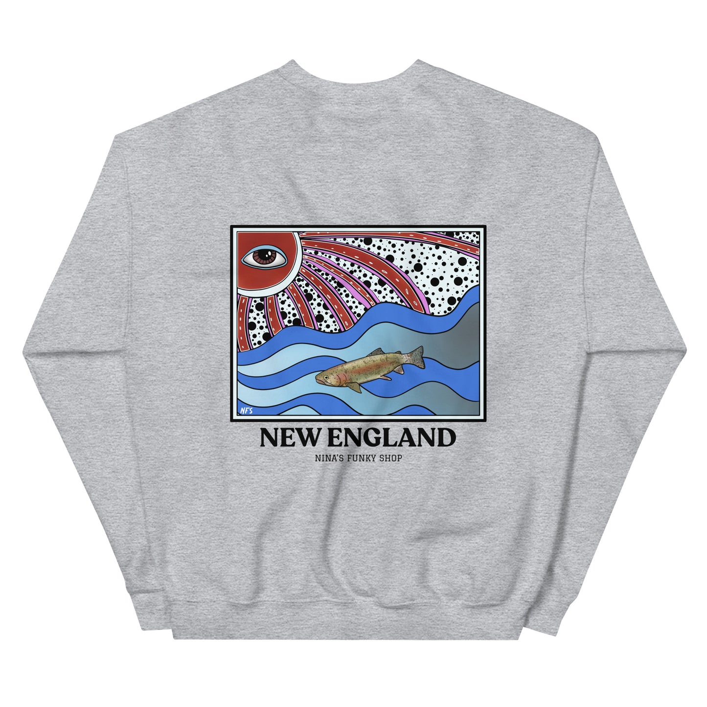 Funky New England Rainbow Trout Sweatshirt