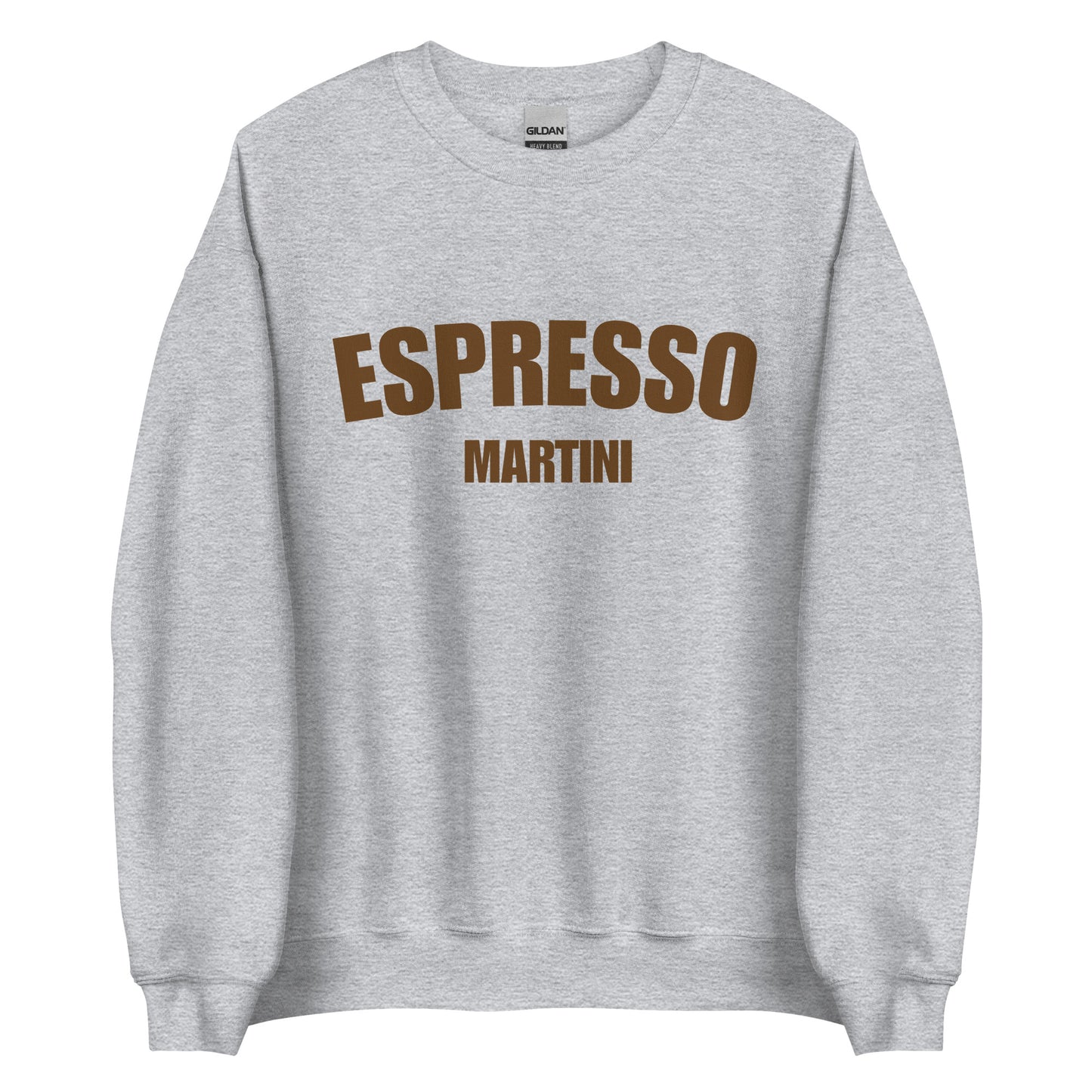 Light Gray Espresso Martini Sweatshirt from Nina's Funky Shop by ninanush - Love espresso martinis? Our Espresso Martini Sweatshirt is a perfect bold sweatshirt for martini enthusiasts. It's a unisex, crew neck sweatshirt with "Espresso Martini", expertly printed on the front. Perfect for cozy nights in or stand out streetwear, this espresso sweatshirt is designed by Nina and made just for you.