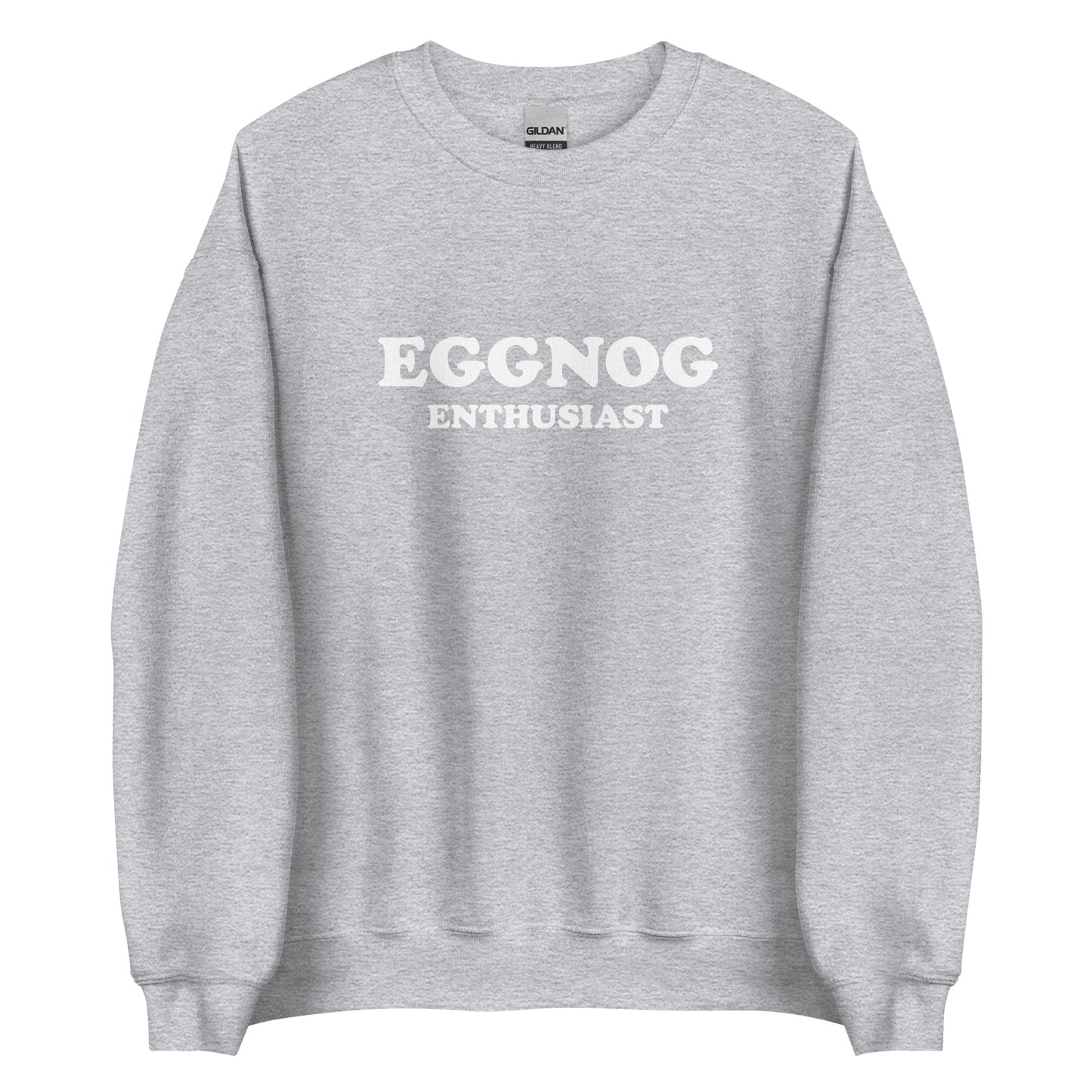 Light Gray Eggnog Enthusiast Sweatshirt from Nina's Funky Shop by ninanush - Do you love eggnog? Looking for a funny holiday gift? Our Eggnog Enthusiast Crew Neck Sweatshirt is soft, comfortable and just what you need. It's a unisex sweatshirt that comes in a variety of colors with "Eggnog Enthusiast", expertly printed on the front. A funny foodie sweatshirt for cozy nights in or stand out eggnog lover streetwear.