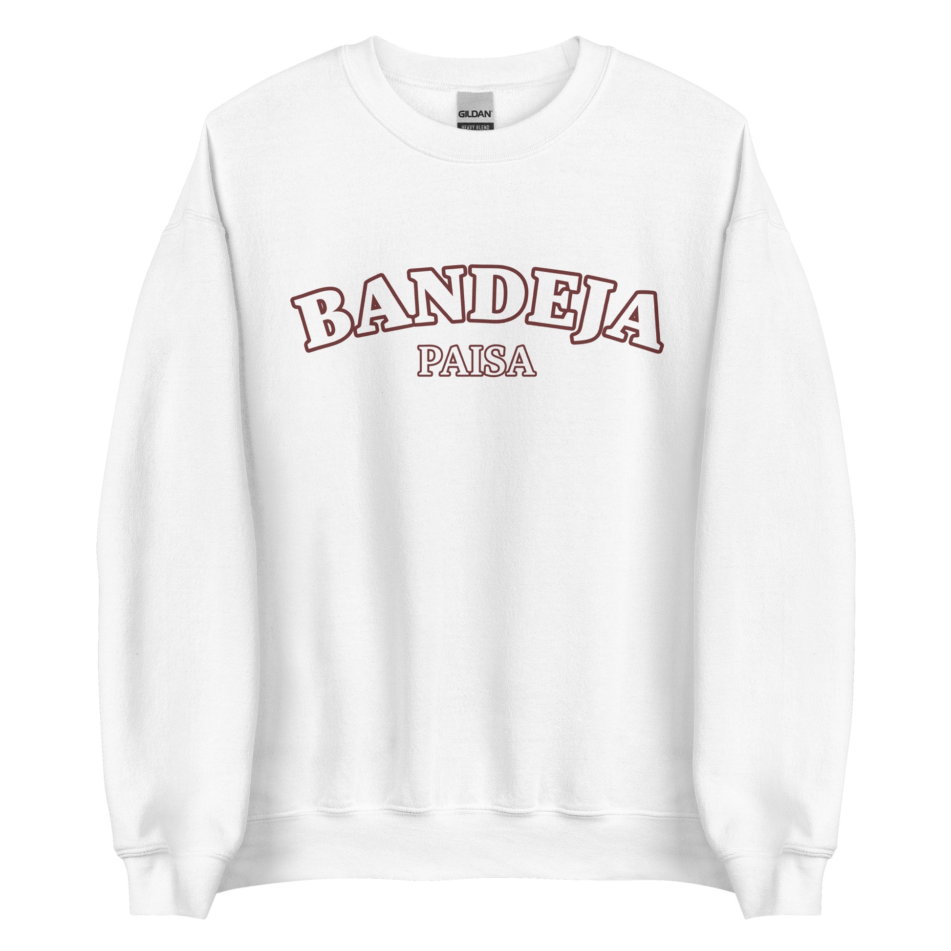 White bandeja paisa sweatshirt - This Bandeja Paisa sweatshirt is soft, comfortable and shows off your foodie passion. Designed for those with a Bandeja Paisa lovers, this funny food sweatshirt is perfect for cozy nights, funky streetwear or a funny gift for Colombian foodies. With its eye-catching design, and quirky nature, it's sure to turn heads. Make a statement in this Bandeja Paisa sweatshirt.