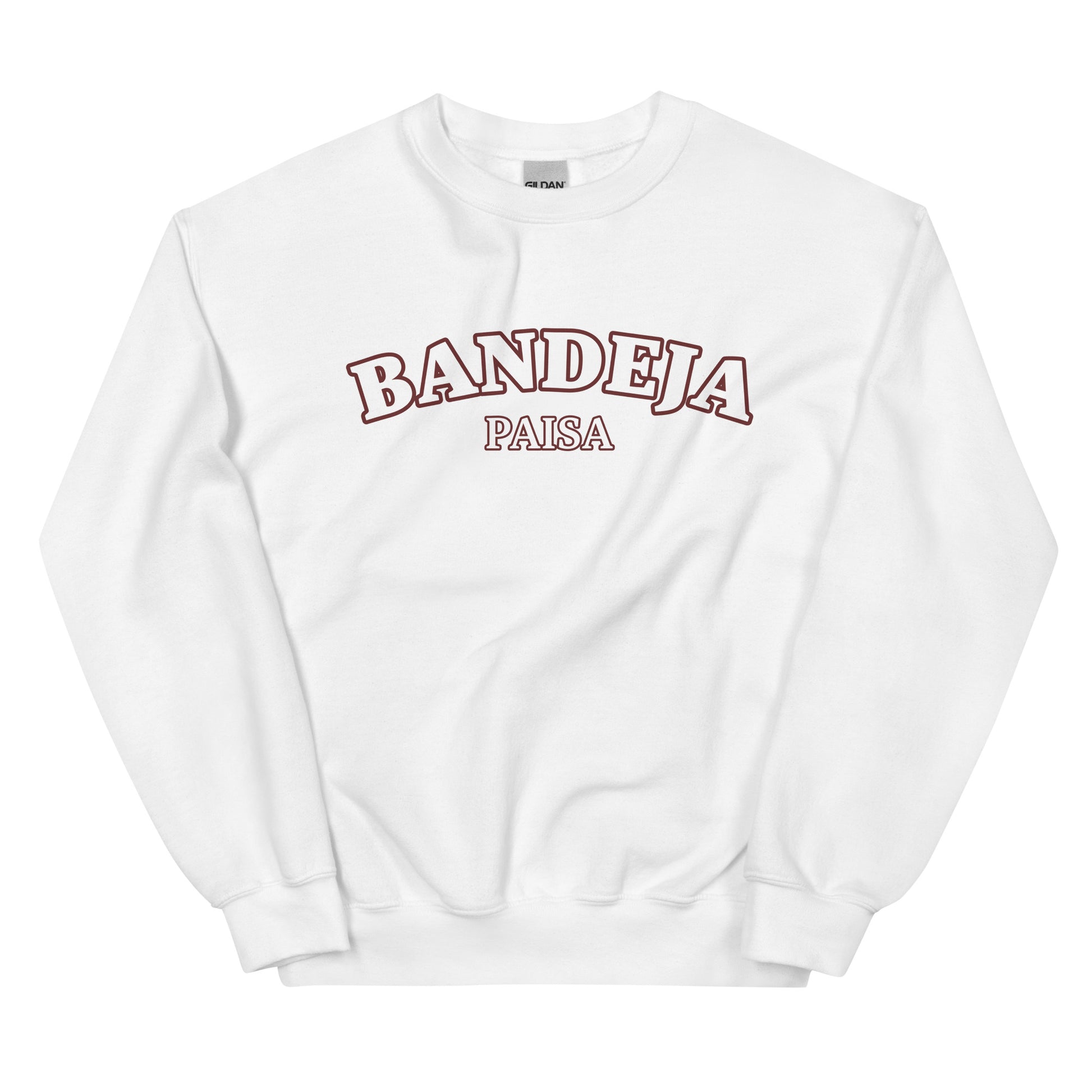 White Colombian food sweatshirt with bandeja paisa - This Bandeja Paisa sweatshirt is soft, comfortable and shows off your foodie passion. Designed for those with a Bandeja Paisa lovers, this funny food sweatshirt is perfect for cozy nights, funky streetwear or a funny gift for Colombian foodies. With its eye-catching design, and quirky nature, it's sure to turn heads. Make a statement in this Bandeja Paisa sweatshirt.