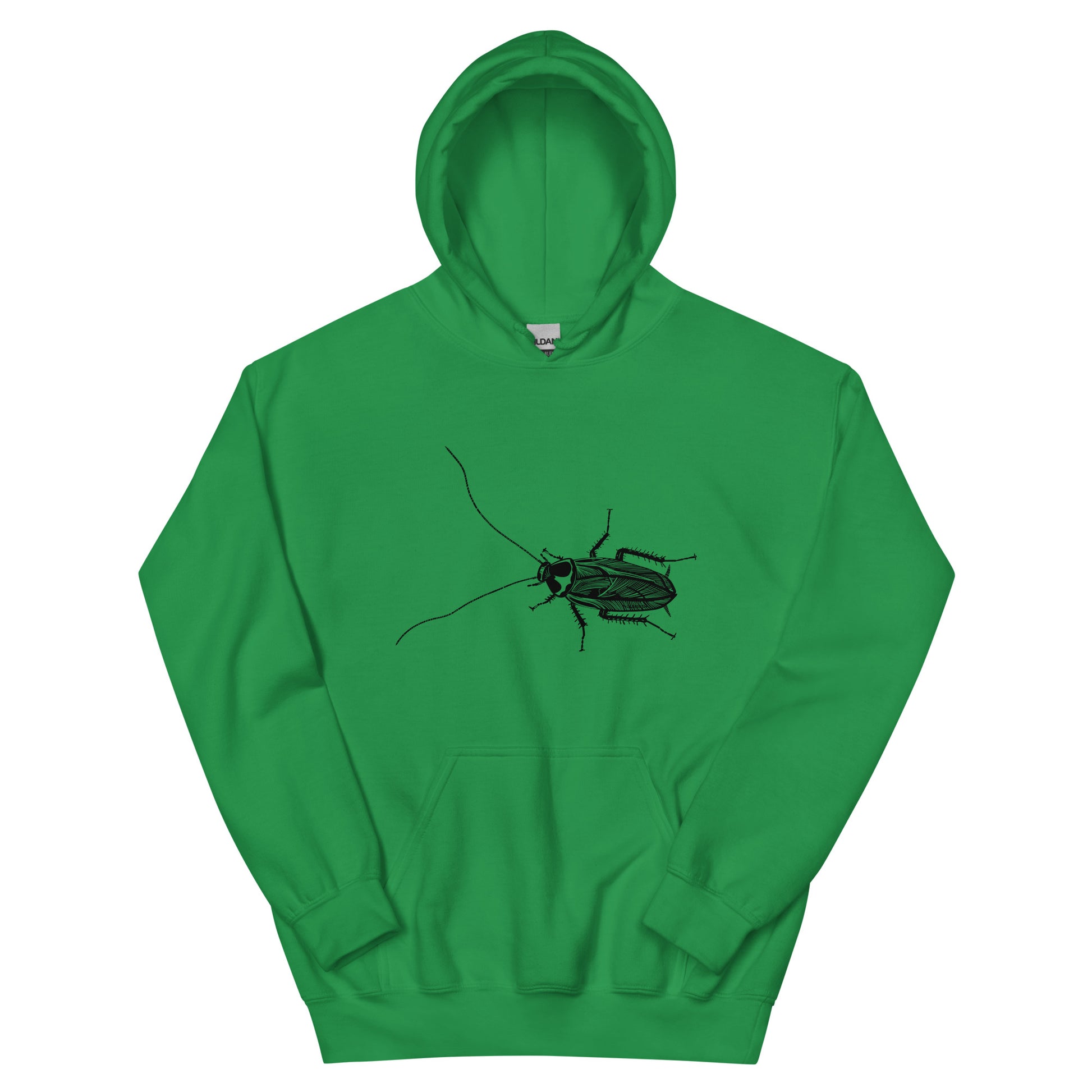 Green Cockroach Hoodie from Nina's Funky Shop by ninanush - Looking for a funky and unique hoodie? A weird, stand out gift? Our Cockroach Hoodie might just be the one! It's soft, comfortable and comes in a variety of colors with a hand drawn design by Nina, expertly printed on the front. Add a little personality to your everyday style in this unique cockroach hoodie.