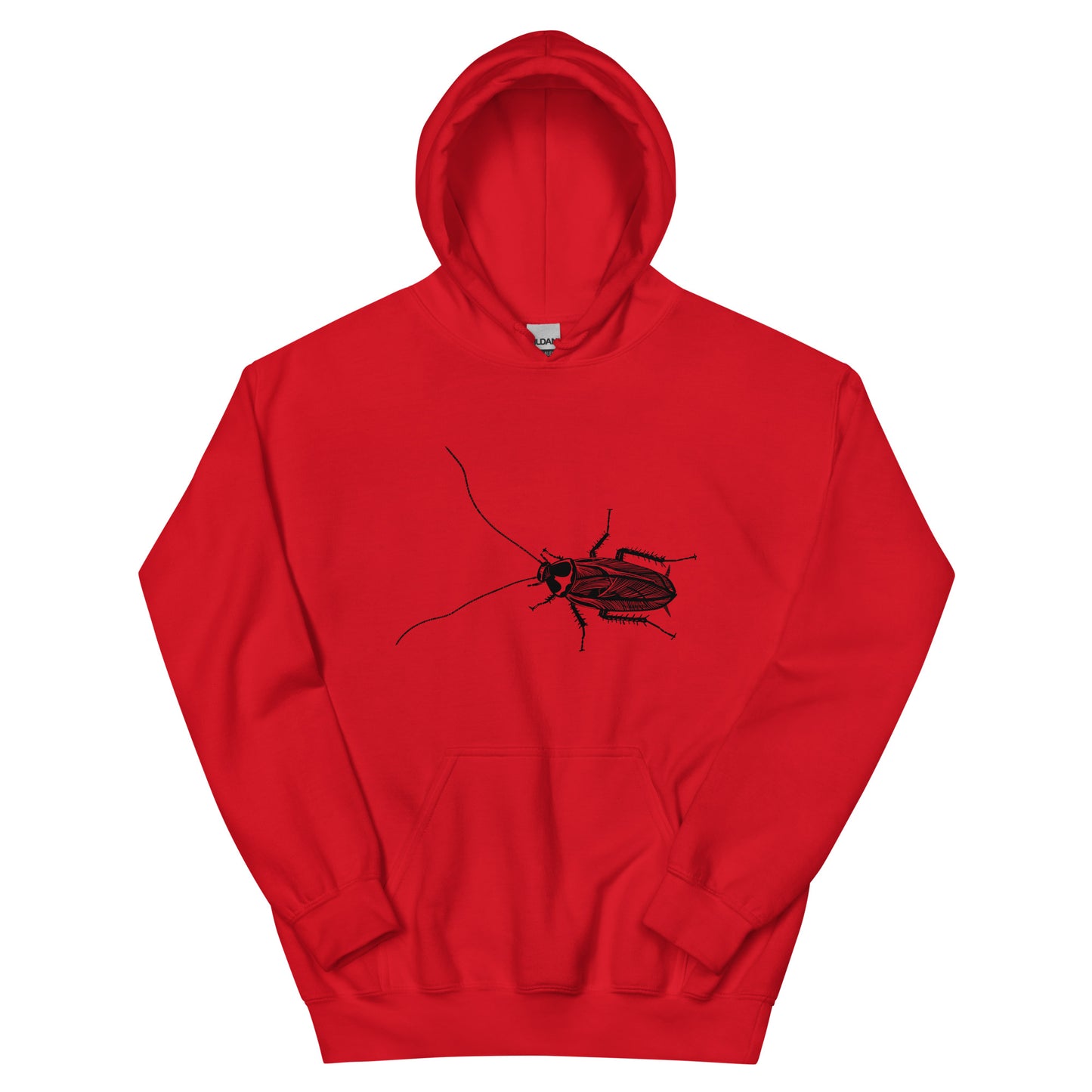 Red Cockroach Hoodie from Nina's Funky Shop by ninanush - Looking for a funky and unique hoodie? A weird, stand out gift? Our Cockroach Hoodie might just be the one! It's soft, comfortable and comes in a variety of colors with a hand drawn design by Nina, expertly printed on the front. Add a little personality to your everyday style in this unique cockroach hoodie.