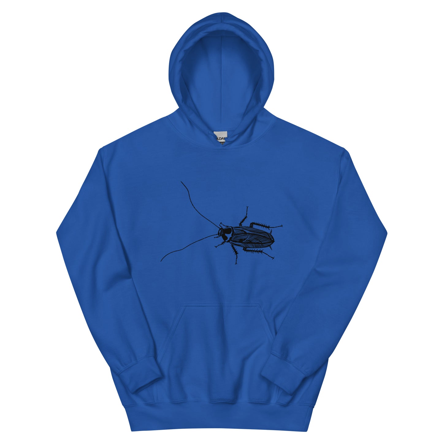 Royal Blue Cockroach Hoodie from Nina's Funky Shop by ninanush - Looking for a funky and unique hoodie? A weird, stand out gift? Our Cockroach Hoodie might just be the one! It's soft, comfortable and comes in a variety of colors with a hand drawn design by Nina, expertly printed on the front. Add a little personality to your everyday style in this unique cockroach hoodie.