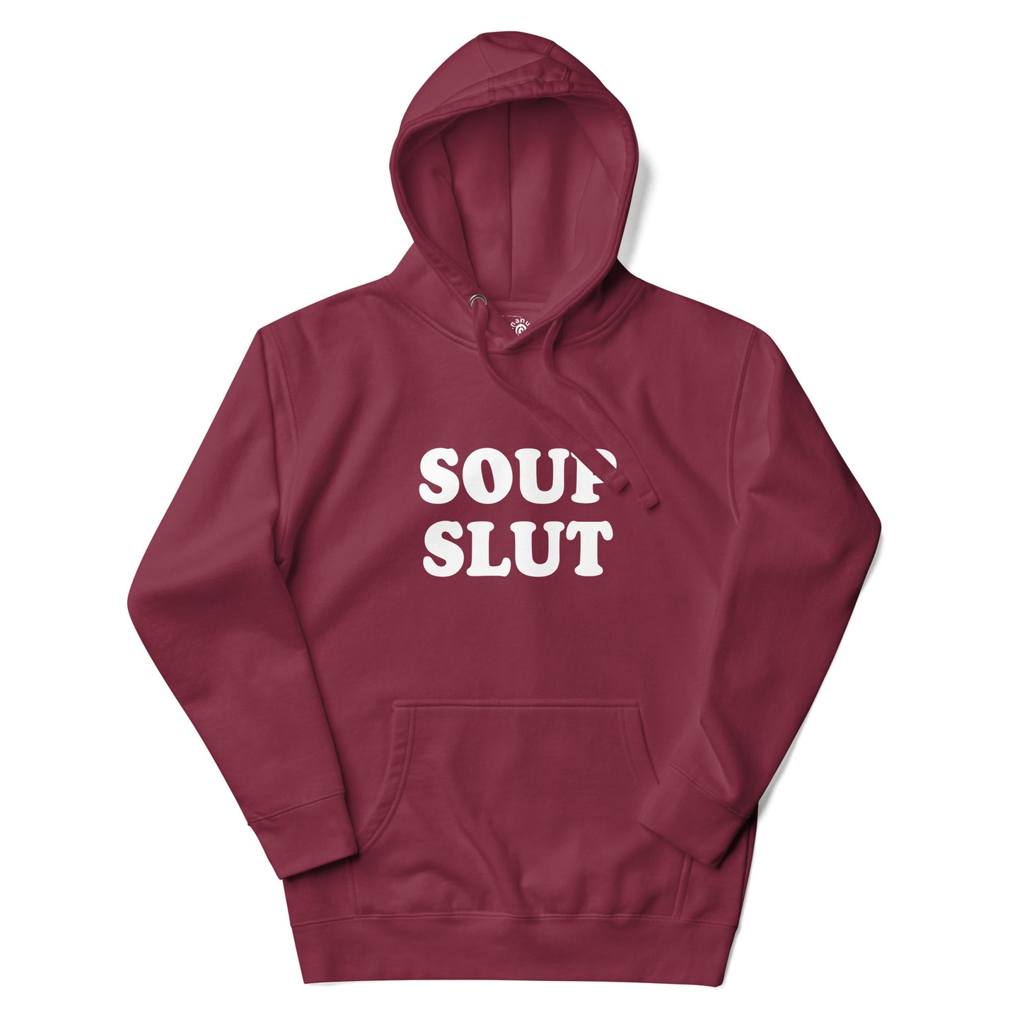 Maroon Soup Slut Hoodie from Nina's Funky Shop by ninanush - Do you love soup? Looking for a funny gift for a friend? Our Colorful Soup Slut Hoodie is soft, comfortable and just what you need. It's a unisex soup lover hoodie with "soup slut" on the front. A funny soup hoodie for cozy nights in or stand out streetwear for foodies. This soup enthusiast sweatshirt is made just for you.