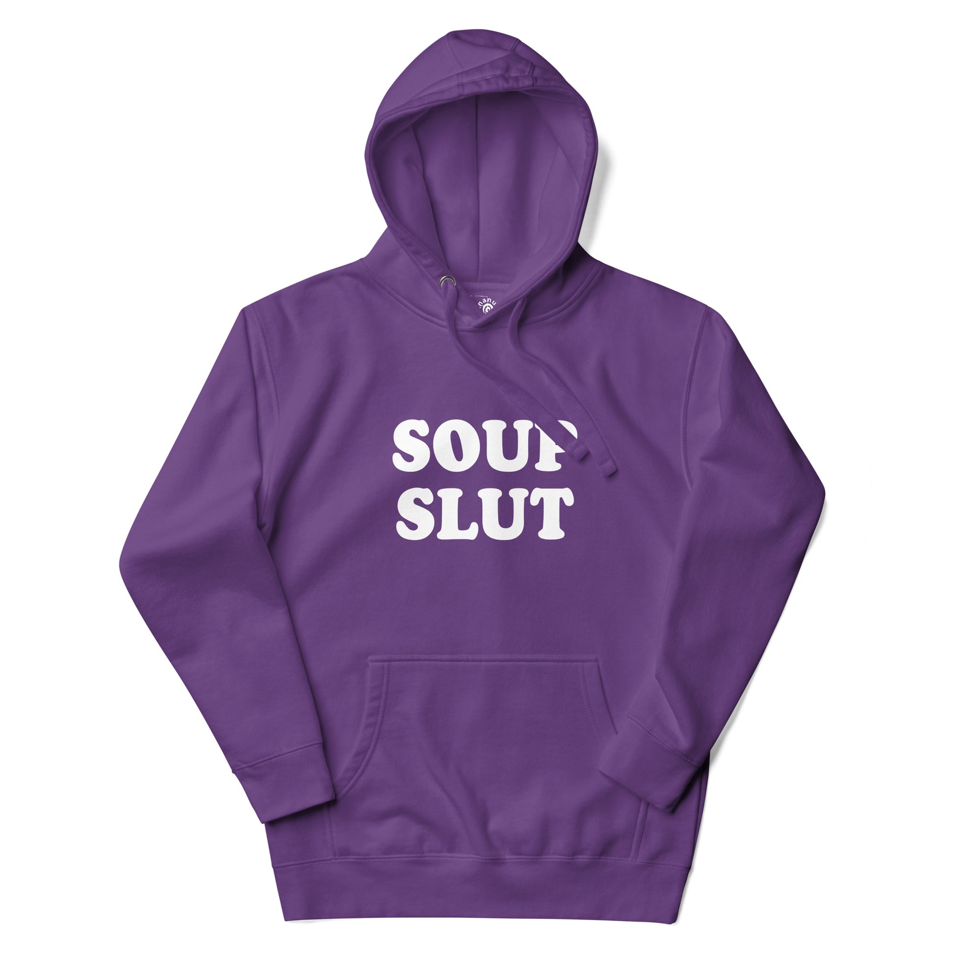 Purple Soup Slut Hoodie from Nina's Funky Shop by ninanush - Do you love soup? Looking for a funny gift for a friend? Our Colorful Soup Slut Hoodie is soft, comfortable and just what you need. It's a unisex soup lover hoodie with "soup slut" on the front. A funny soup hoodie for cozy nights in or stand out streetwear for foodies. This soup enthusiast sweatshirt is made just for you.