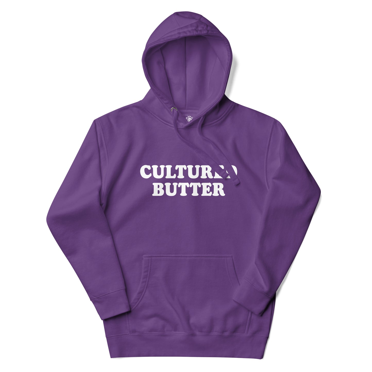 Purple Cultured Butter Hoodie from Nina's Funky Shop by Ninanush - Do you love butter? Looking for a funny gift for a friend? Our Colorful Cultured Butter Hoodie is soft, comfortable and just what you need. It's a unisex hoodie that comes in a variety of colors with "cultured butter", expertly printed on the front. This cultured butter enthusiast hoodie is bold and made just for you.