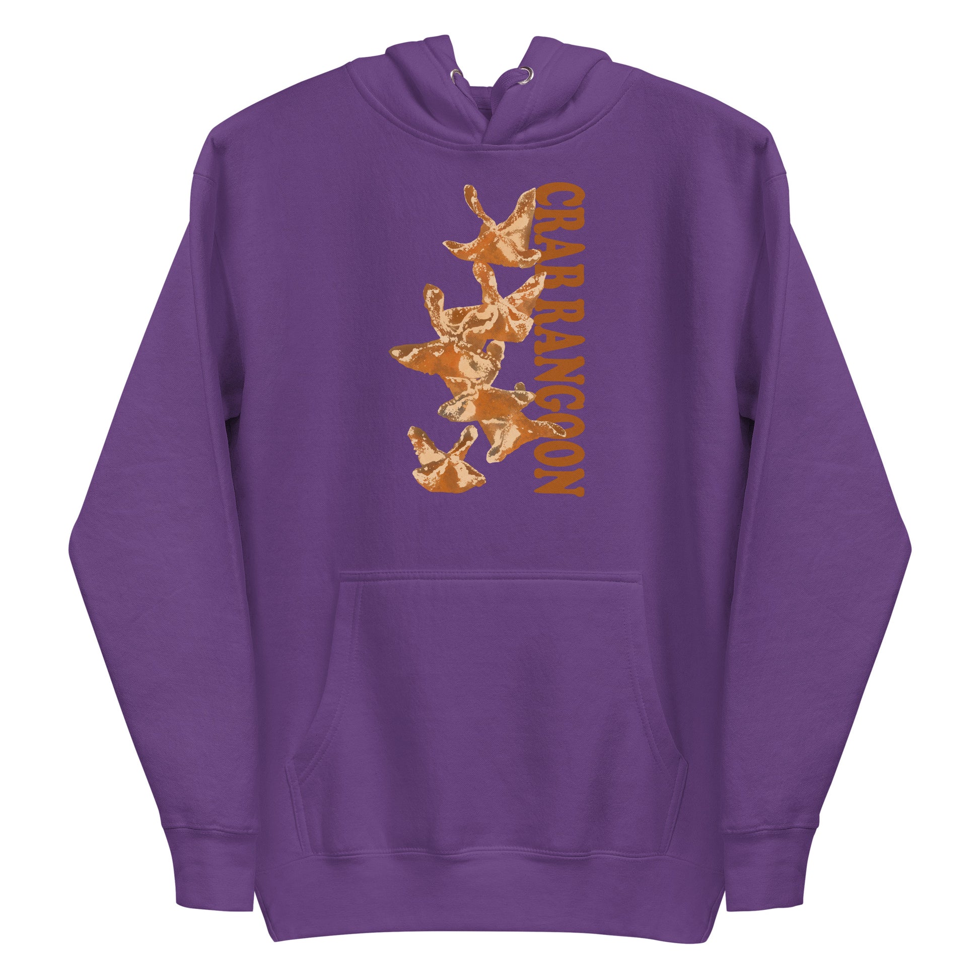 Purple Crab Rangoon Hoodie from Nina's Funky Shop by ninanush - Do you love crab Rangoon? Looking for a funny gift for a friend? Our Colorful Crab Rangoon Hoodie is soft, comfortable and just what you need. It's a unisex hoodie that comes in a variety of colors with a unique, hand drawn crab Rangoon design, expertly printed on the front. This crab Rangoon enthusiast hoodie is bold and made just for you.