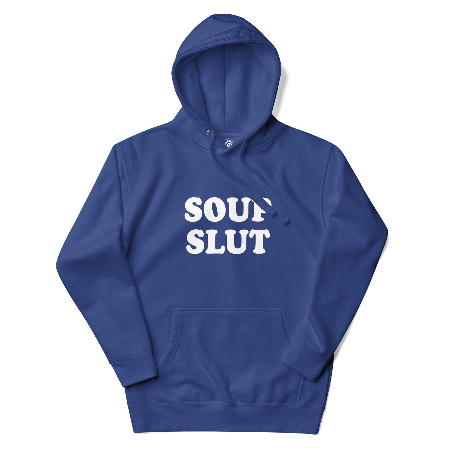 Royal Blue Soup Slut Hoodie from Nina's Funky Shop by ninanush - Do you love soup? Looking for a funny gift for a friend? Our Colorful Soup Slut Hoodie is soft, comfortable and just what you need. It's a unisex soup lover hoodie with "soup slut" on the front. A funny soup hoodie for cozy nights in or stand out streetwear for foodies. This soup enthusiast sweatshirt is made just for you.