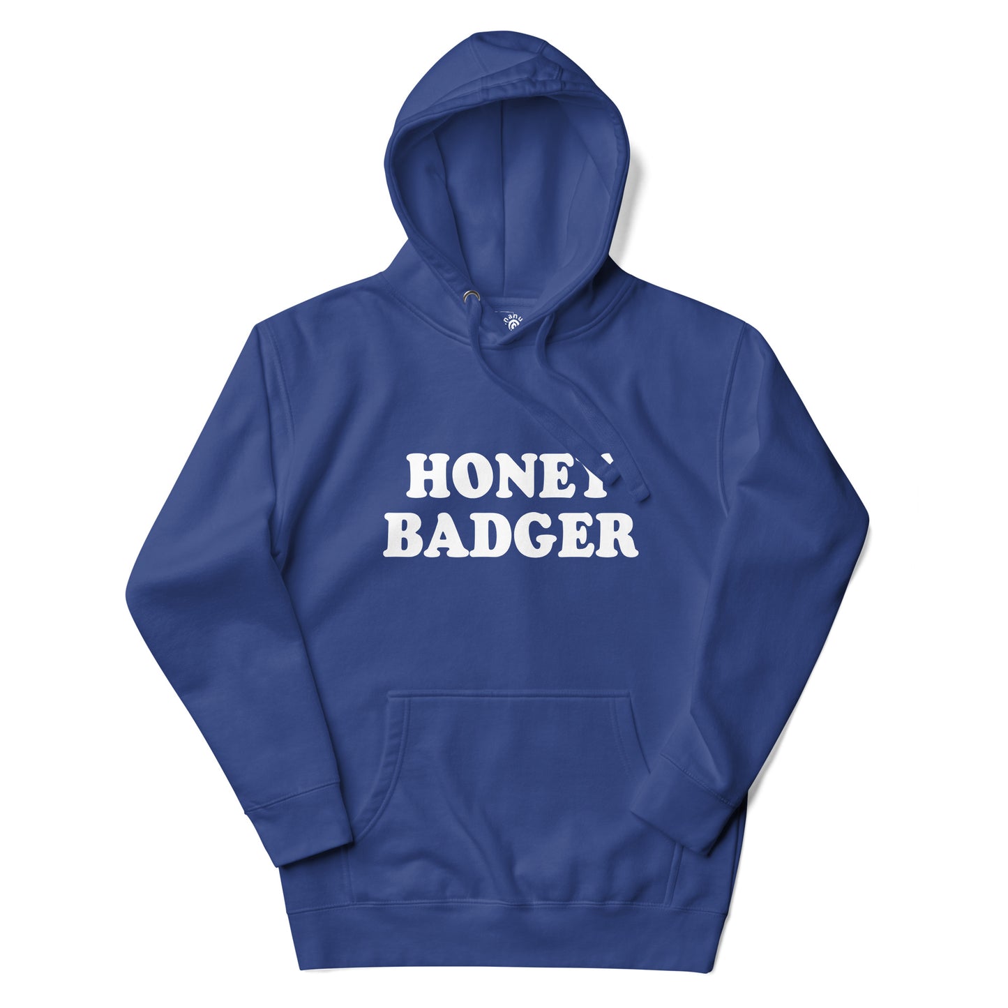 Royal Blue Honey Badger Hoodie from Nina's Funky Shop by ninanush - Do you love honey badgers? Looking for a funny gift for a friend? Our Colorful Honey Badger Hoodie is soft, comfortable and just what you need. It's a unisex badger lover hoodie that comes in a variety of colors with "Honey Badger", expertly printed on the front. A funny hoodie for honey badger enthusiasts.