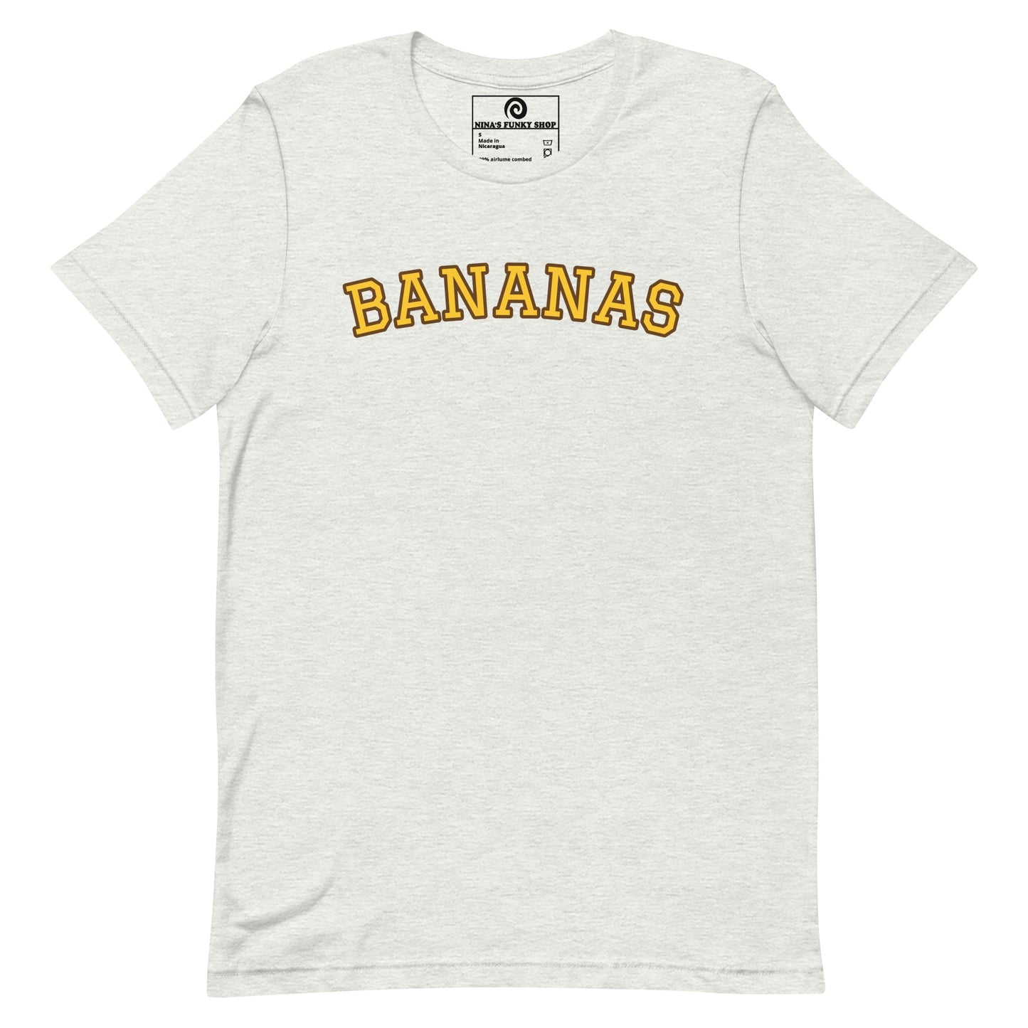 Light Gray Bananas T-Shirt - This Bananas T-Shirt is soft, comfortable and made just for you. It's a classic cotton graphic tee with "bananas", expertly printed on the front. Looking for something personalized? Shoot us an email!