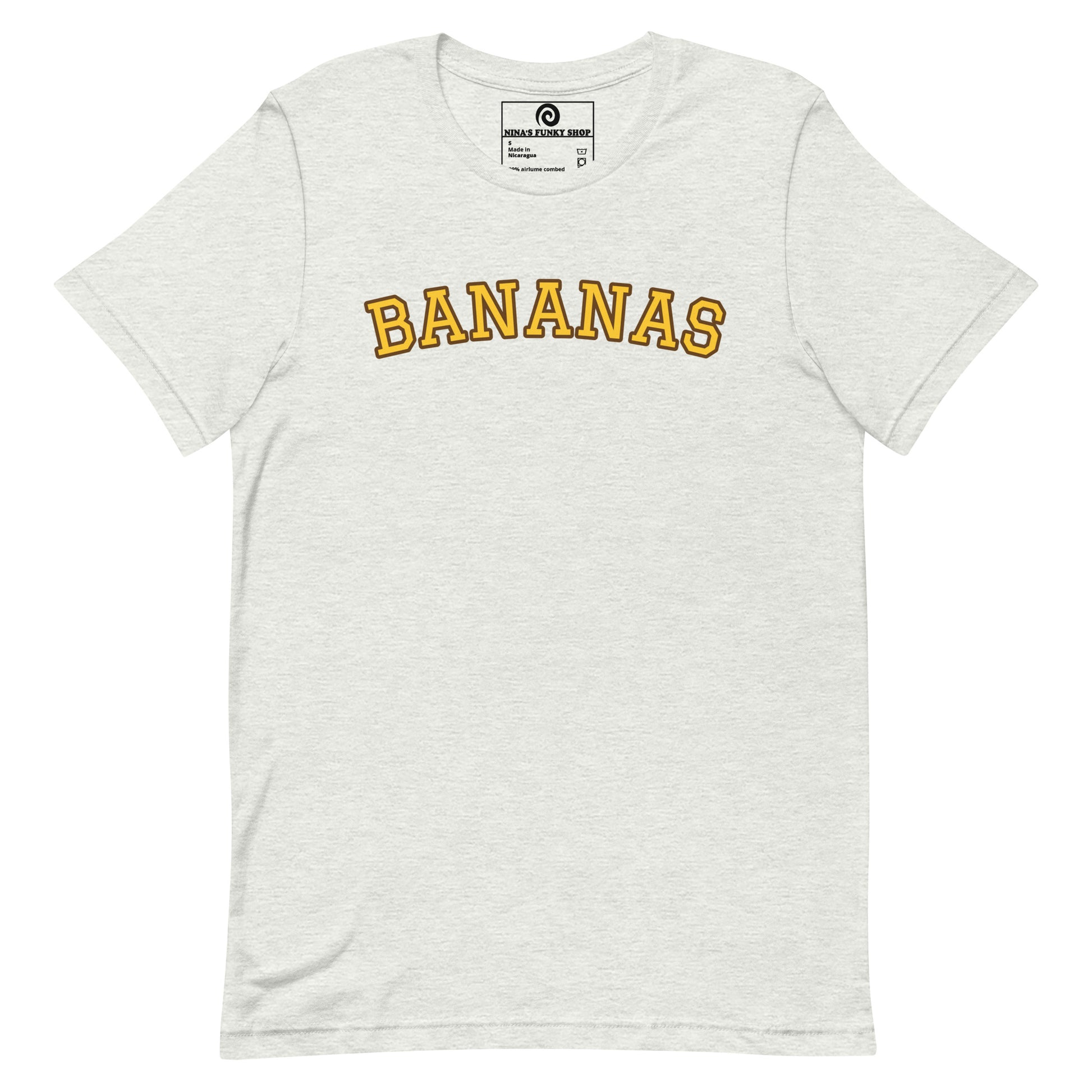 Light Gray Bananas T-Shirt - This Bananas T-Shirt is soft, comfortable and made just for you. It's a classic cotton graphic tee with "bananas", expertly printed on the front. Looking for something personalized? Shoot us an email!