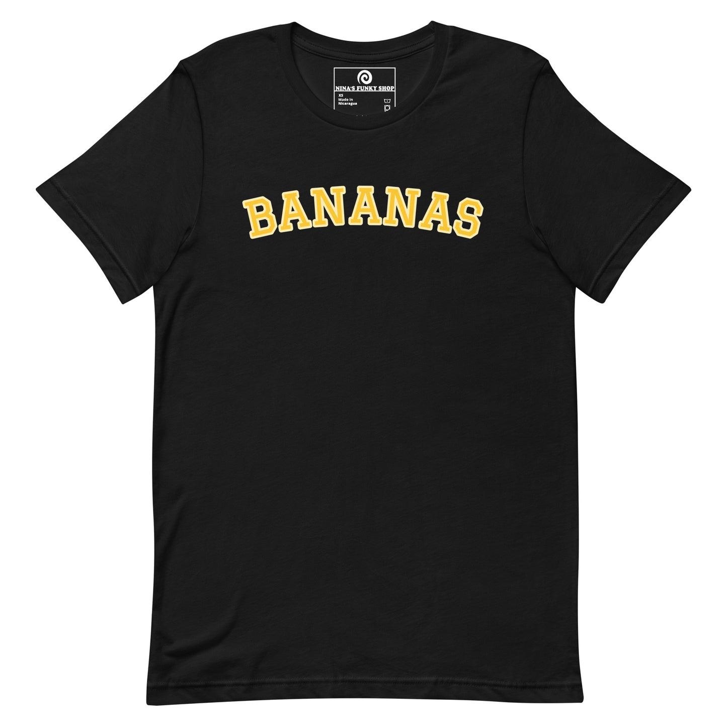 Black Bananas T-Shirt - This Bananas T-Shirt is soft, comfortable and made just for you. It's a classic cotton graphic tee with "bananas", expertly printed on the front. Looking for something personalized? Shoot us an email!