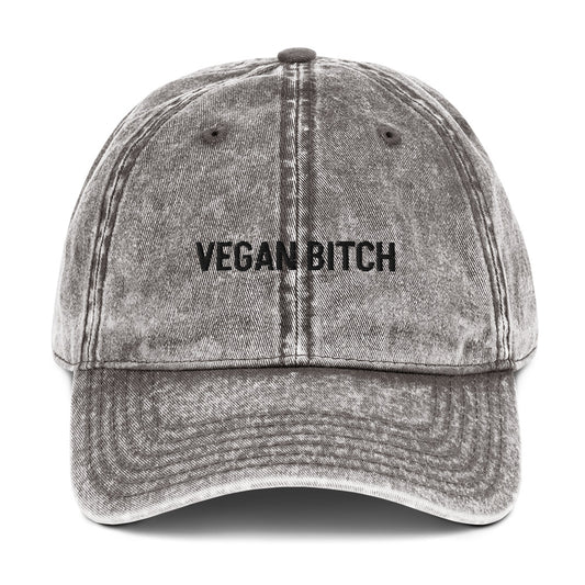 Gray vegan bitch dad hat from Nina's Funky Shop by ninanush - This funny vegan dad hat is the perfect hat for plant based babes and vegan foodies. It has an adjustable closure and comes in a variety of colors with "Vegan Bitch" embroidered on the front. Stand out, eat vegan food and add a bit personality to your everyday style in this funny dad hat for proud vegans bitches. 