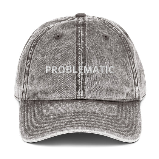 Gray Problematic Dad Hat - The perfect dad hat for everyday wear. It's comfortable, has an adjustable closure and comes in a variety of colors.