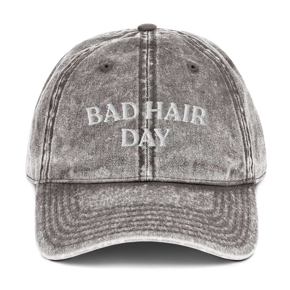 Gray Bad Hair Day Hat - Our Bad Hair Day Hat is comfortable, adjustable and comes in a variety of colors. It's a classic dad hat with a funny design. Looking for something personalized? Shoot us an email!