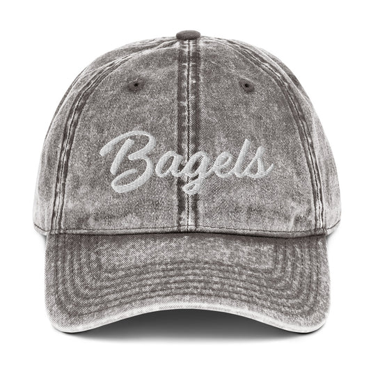 Gray Bagels Dad Hat - Love bagels? Looking for a gift for a bagel enthusiast? Our Bagel Hat is comfortable, adjustable and expertly embroidered just for you!