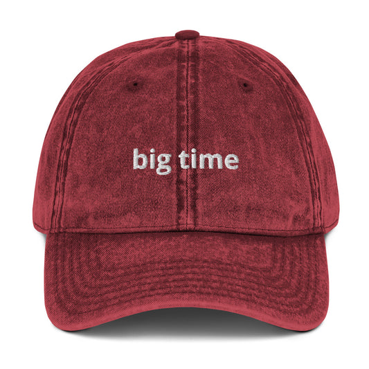 Maroon Big Time Hat from Nina's Funky Shop by ninanush - This Big Time Hat is made of comfortable cotton, comes in a variety of colors and has a convenient adjustable closure. Wear our Big Time Dad Hat as everyday streetwear or give it as a fun gift for a friend.