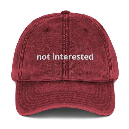 Maroon Not interested hat