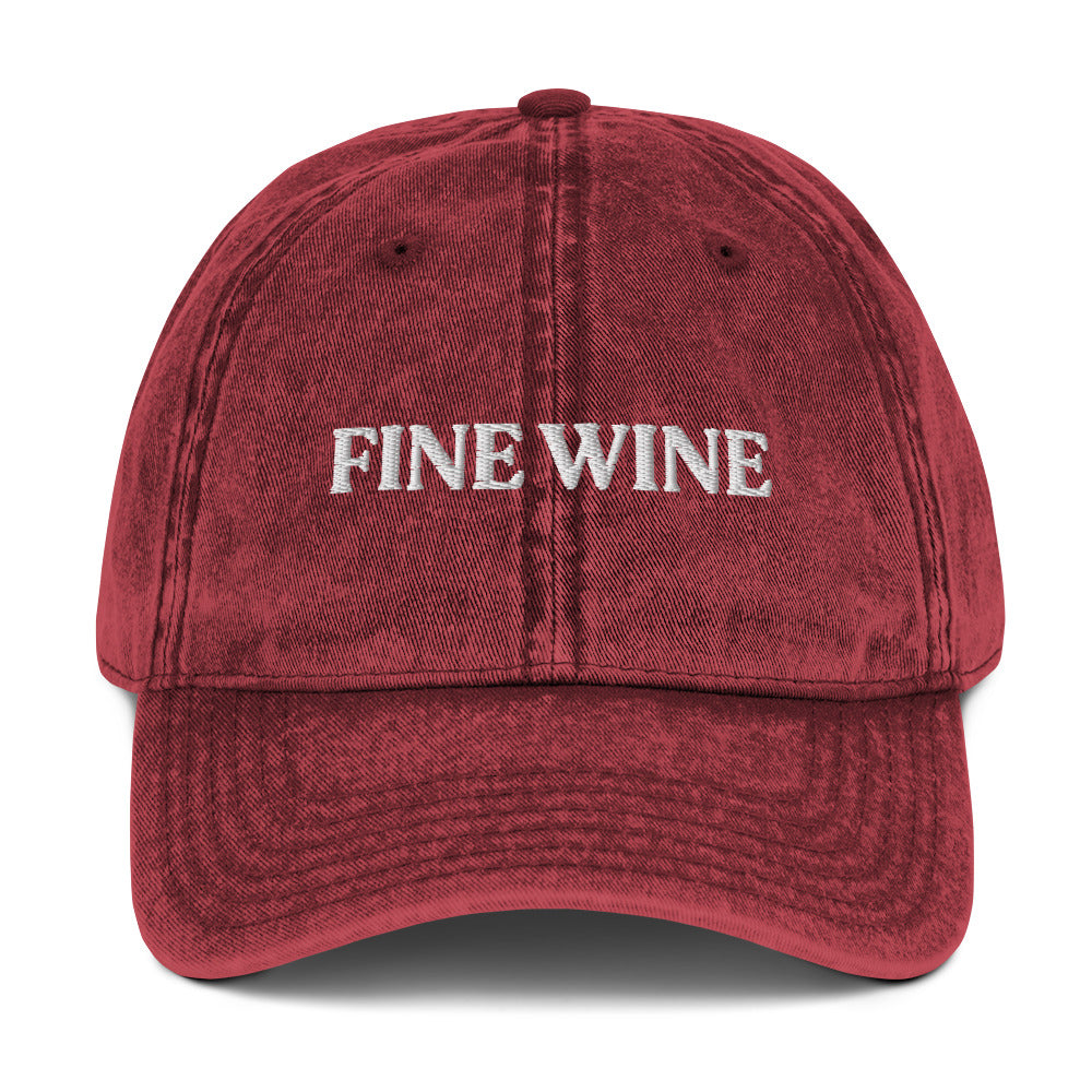 Red Fine Wine Hat - Our Fine Wine Dad Hat is comfortable, adjustable and expertly embroidered just for you