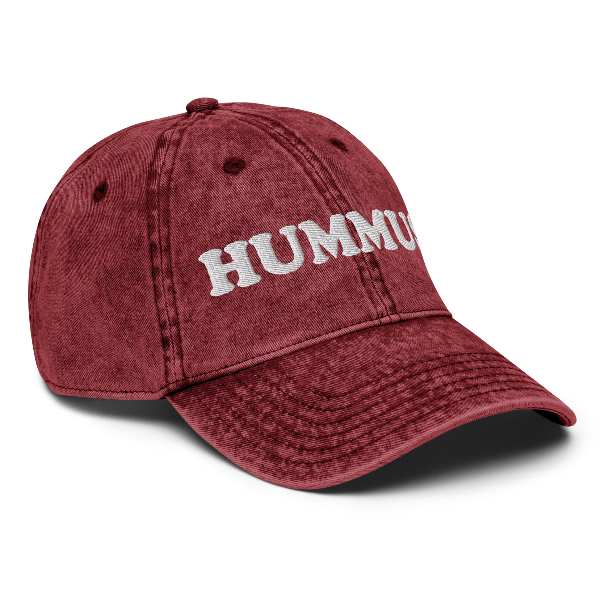 Maroon Hummus Hat - Our Hummus Dad Hat is comfortable, adjustable, and comes in a variety of colors. It's a classic dad hat, expertly embroidered just for you! Make a statement and eat your favorite hummus in this funny dad hat for hummus lovers and beyond.