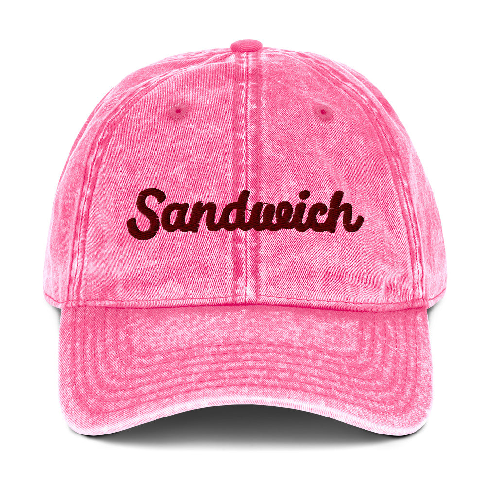 Pink dad hat for sandwich lovers from Nina's Funky Shop by ninanush - Are you a sandwich enthusiast? Show off your passion for sandwiches in our classic sandwich dad hat. It's a funny hat for sandwich aficionados and foodies of all kinds. Wear this unique food dad hat and add a little personality to your everyday style or give it as a funny gift for a sandwich lover. Celebrate your favorite foods in style.