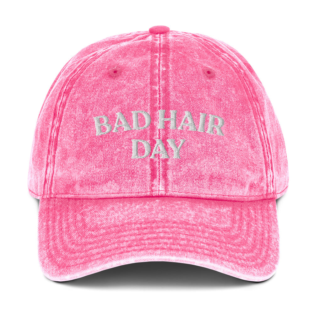 Pink Bad Hair Day Hat - Our Bad Hair Day Hat is comfortable, adjustable and comes in a variety of colors. It's a classic dad hat with a funny design. Looking for something personalized? Shoot us an email!