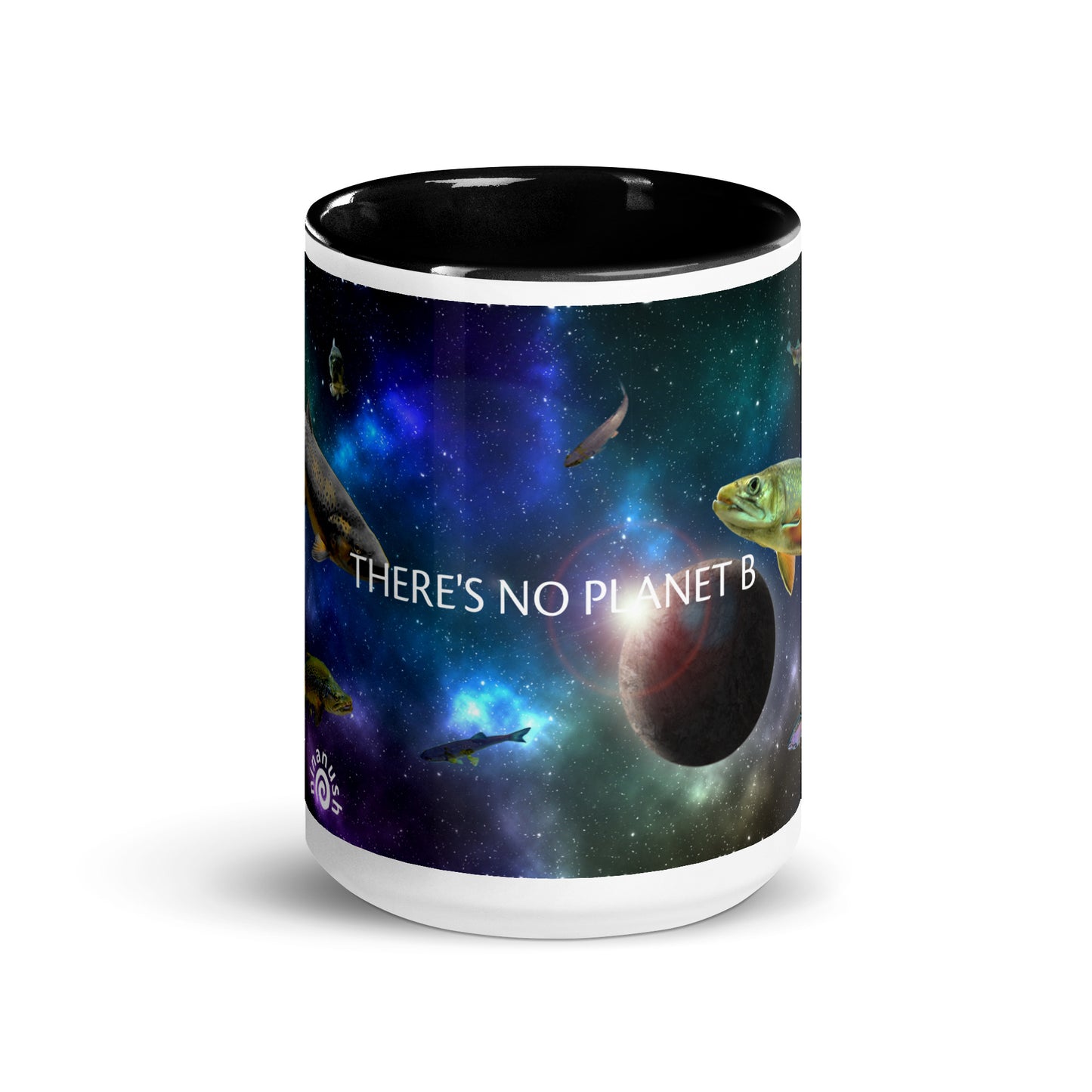 Add a little personality to your mug collection with this funky mug with an original design of trouterspace and the meaningful saying, "There's No Planet B". This unique ceramic mug comes in a variety of colors, the design is hand drawn by Nina and it's made just for you. 