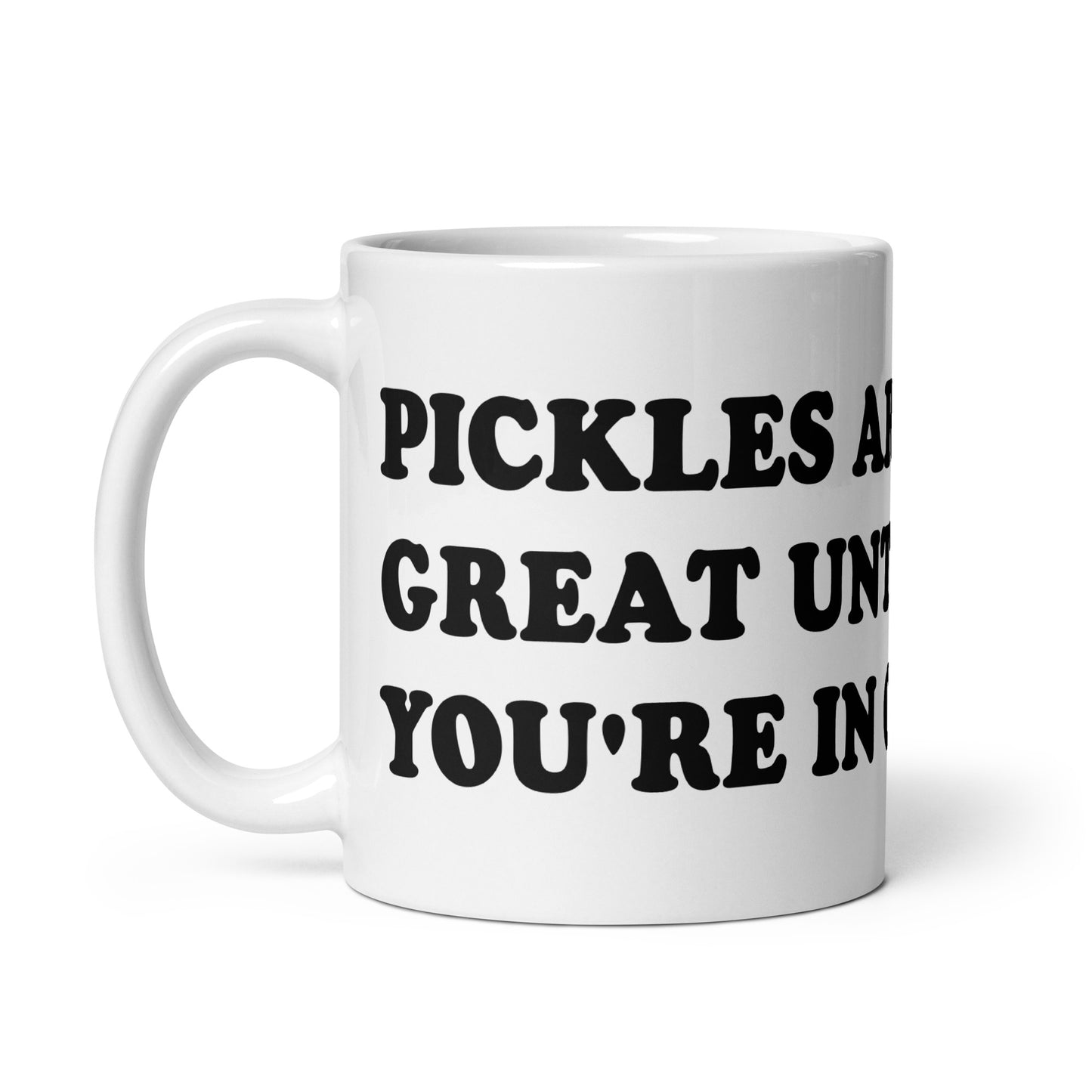 Our funky pickles mug is colorful, comes in three sizes and has a unique pickles design by Nina.