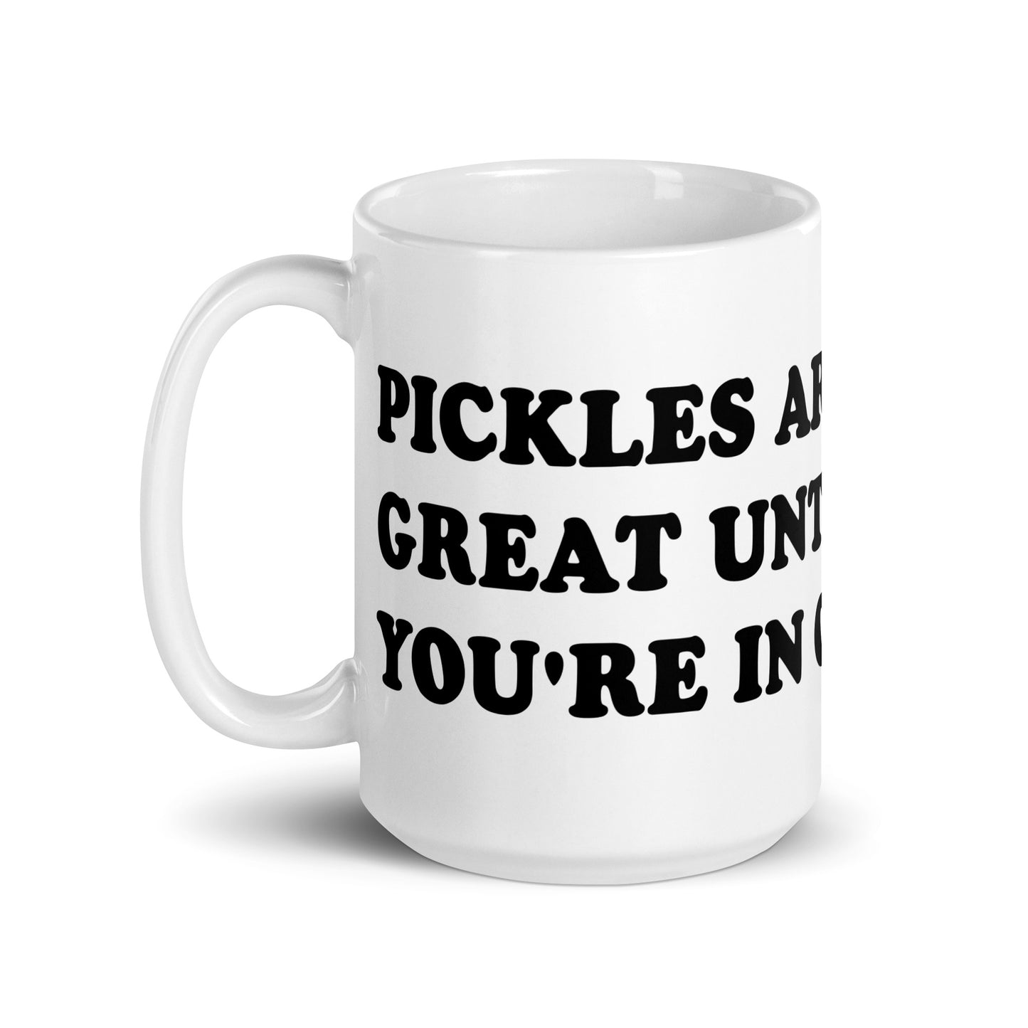 Our funky pickles mug is colorful, comes in three sizes and has a unique pickles design by Nina.