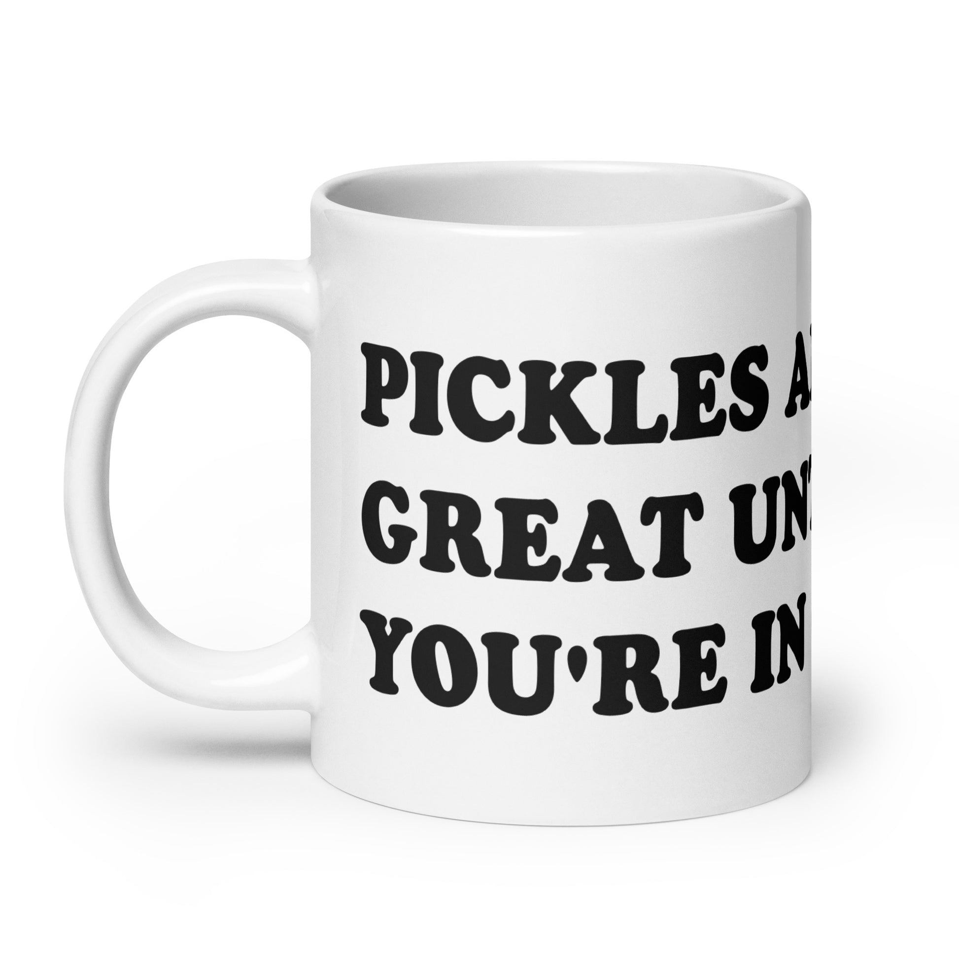 Our funky pickles mug is colorful, comes in three sizes and has a unique pickles design by Nina.