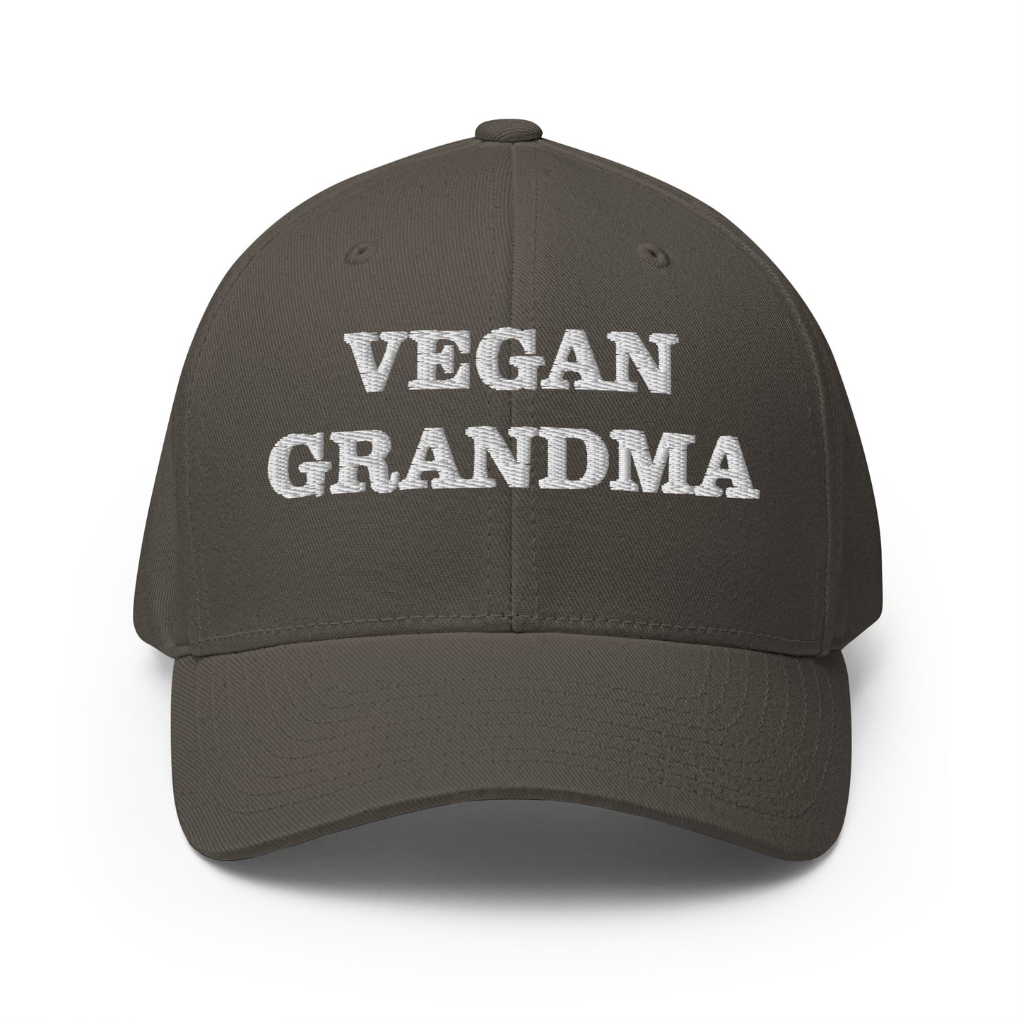 Gray funny vegan hat for vegan foodies and grandmas -This funny vegan grandma hat is available in two sizes, many colors and has an elastic stretch band. It's comfortable, unique and a perfect weird hat for vegans! The vegan grandma hat has a classic baseball cap style and is made just for you. Wear it as everyday vegan street wear or give it to your favorite vegan foodie.