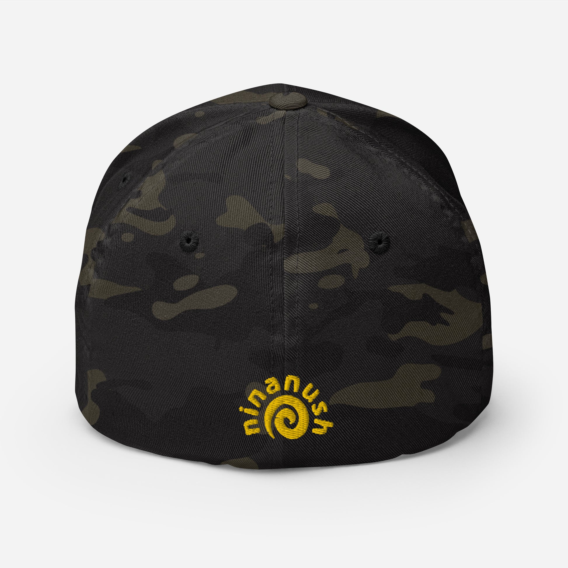 Camo foodie hat - Eat fettuccine Alfredo in style with this funny foodie hat. It's a comfortable, unique foodie hat, perfect for Alfredo lovers! It has a classic baseball cap style with a curved visor and yellow embroidery made just for you. Wear this weird hat as everyday streetwear or give it as a funny gift for foodie friends.