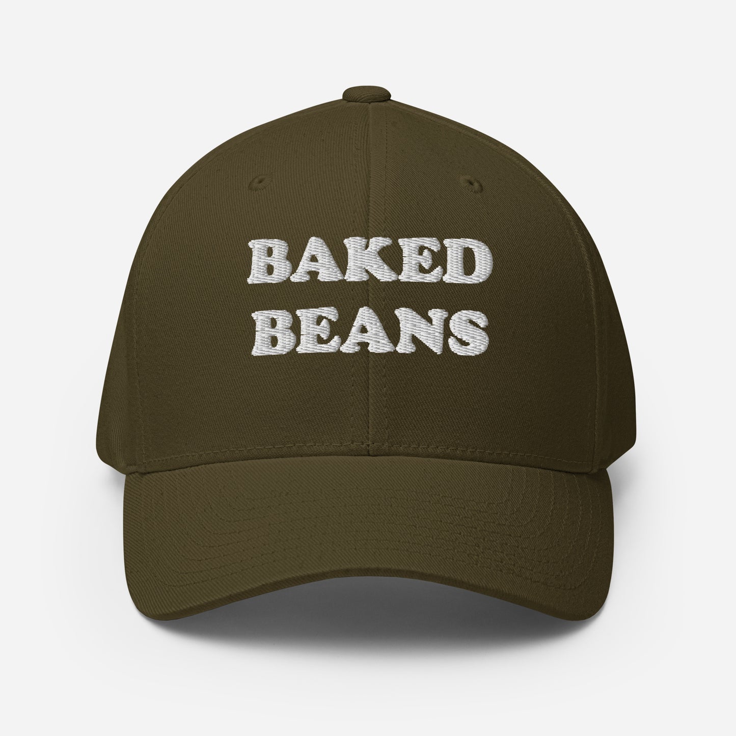 Weird olive green foodie hat - This funny baked beans hat is a unisex embroidered hat that's unique and a perfect weird hat for baked bean lovers! The baked beans hat has a classic baseball cap style and is made just for you. Wear it as everyday funny foodie street wear or give it as a gift for foodies or your favorite baked bean enthusiast. 