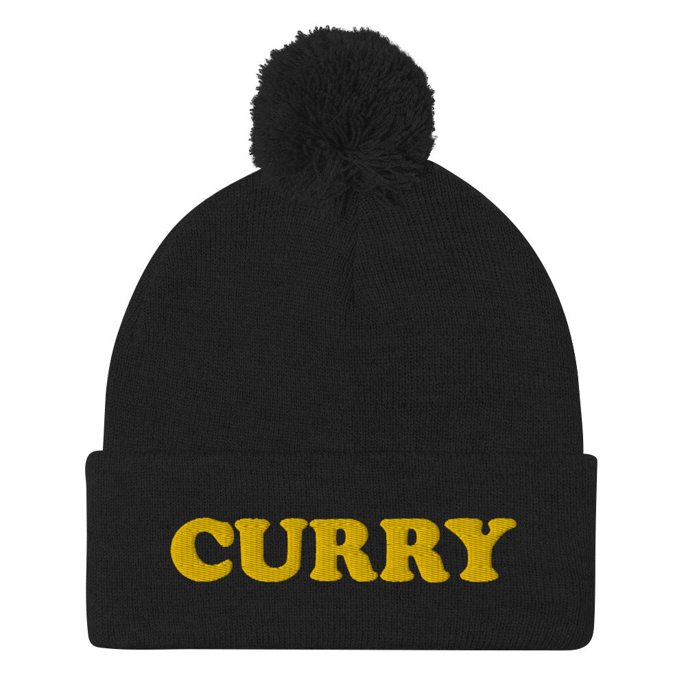 Black curry beanie - Eat curry in style with this funny foodie beanie. It's a unisex embroidered beanie that's perfect for curry enthusiasts of all kinds. If you love curry, this weird foodie hat is a must have. Wear this unique curry beanie or give it as a gift for a curry lover. It's a warm and cozy foodie beanie made just for you. 