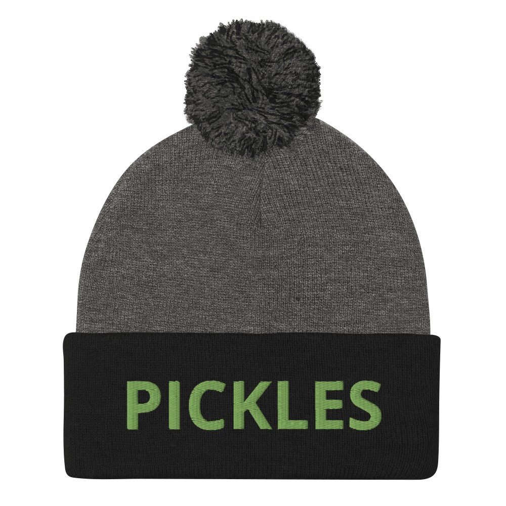 Calling all pickle people! What's your favorite pickle? It is the classic kosher dill? A bread and butter pickle like Grandma used to make? Perhaps a spicy garlic pickle? Celebrate pickles with this classic embroidered pickles beanie. The perfect funky hat for a pickle lover. Foodie hats and funky hats are our favorites.