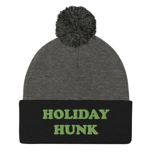 Ready for the holidays? This funny beanie is a unique and quirky winter hat for hotties, hunks and holidays. It's a funny holiday beanie with a unique green embroidery. The funny beanie is a perfect weird gift for him and any hunk this holiday season! Shop funny foodie beanies, weird hats, funky animal t-shirts and more.