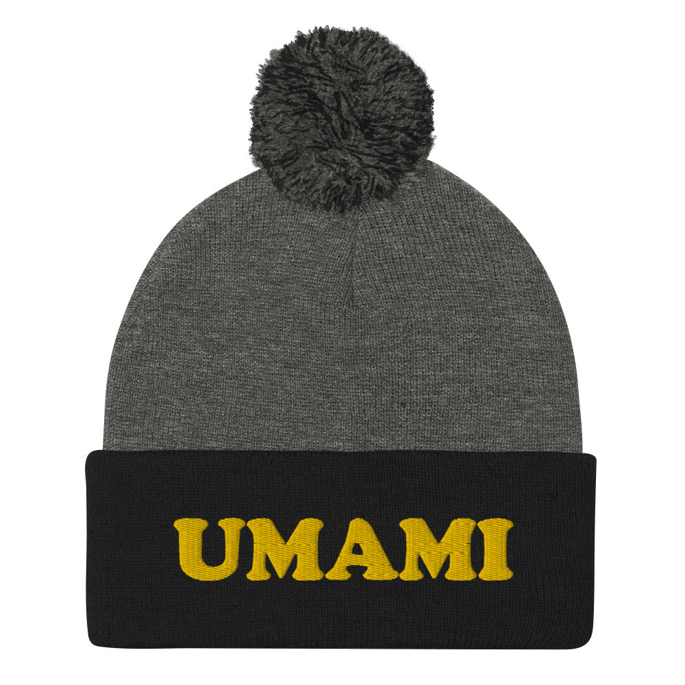 Love umami? This funny foodie umami beanie is a unique and weird winter hat for foodies and umami lovers. It's a classic beanie with a unique yellow umami embroidery. The umami beanie is a perfect weird gift for foodies and umami enthusiasts! Shop funny foodie beanies, unusual weird hats and more!