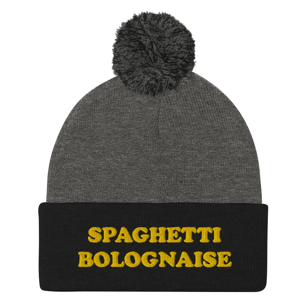 How do you make your cold weather outfits more interesting? Weird and funky food beanies! This spaghetti bolognaise beanie hat is warm, cozy and all you need to spice up your winter wardrobe. Wear this spaghetti lover hat, give the hat as a weird gift, and celebrate your favorite foods with friends! Stay funky in this gray and black funny food beanie