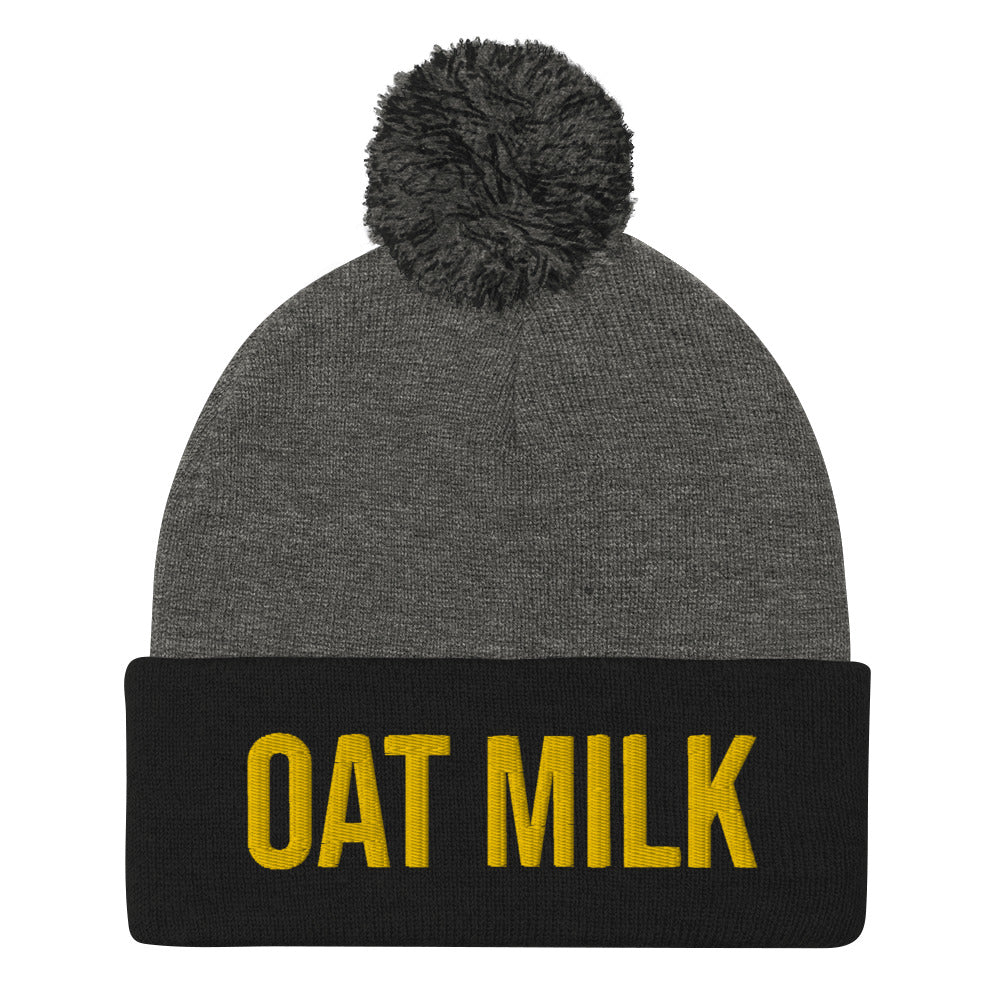 Funny weird hat for vegan foodies - This oat milk beanie is a unique foodie beanie that's made just for you. Wear it on everyday diary free adventures or cozy at home with an oak milk cocoa. Stay weird and show off your dairy free pride or give this plant based milk beanie as a funny gift for a dairy free friend or a funny hat for the vegan in your life. 