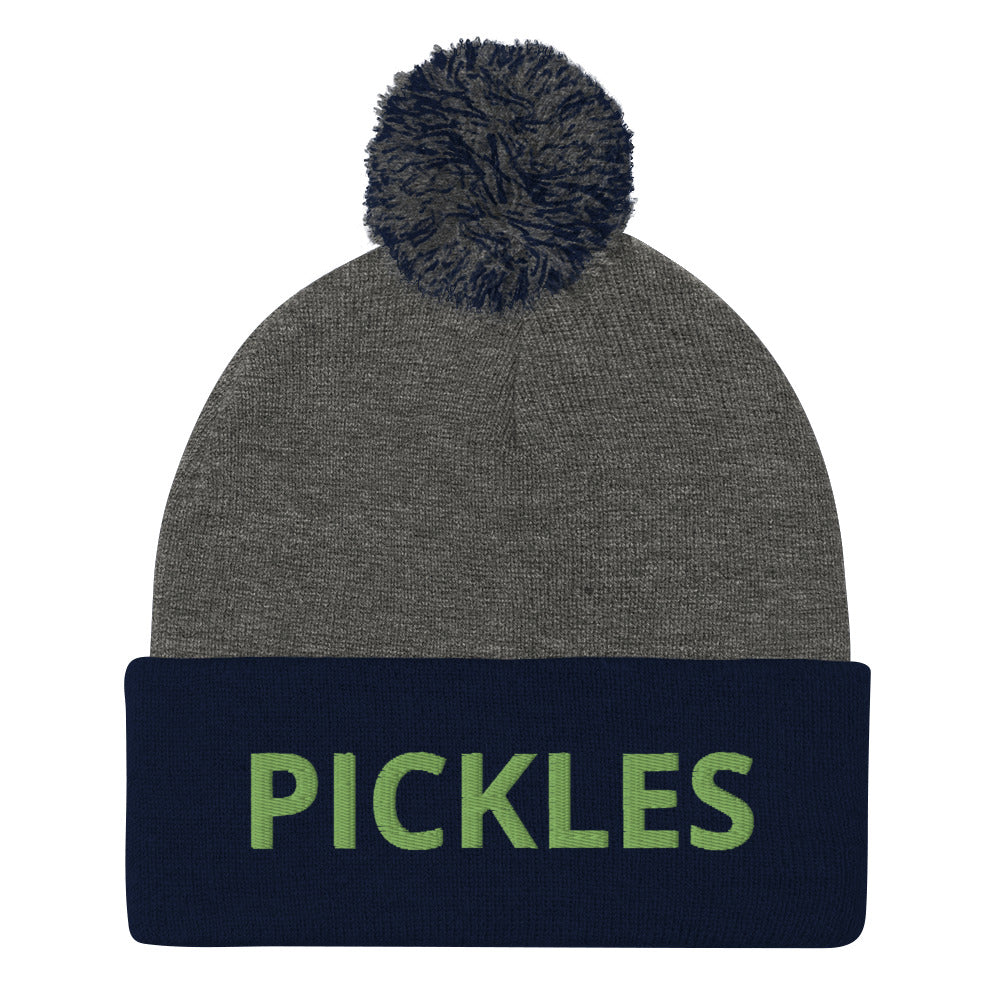 Calling all pickle people! What's your favorite pickle? It is the classic kosher dill? A bread and butter pickle like Grandma used to make? Perhaps a spicy garlic pickle? Celebrate pickles with this classic embroidered pickles beanie. The perfect funky hat for a pickle lover. Foodie hats and funky hats are our favorites.