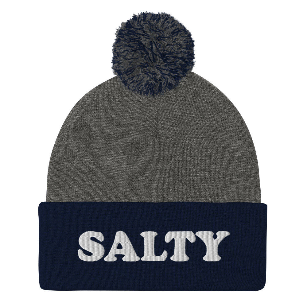 Salty slang or salty food? This funny salty beanie is a unique and weird winter hat for foodies and salty people. It's a classic beanie with a unique white salty embroidery. The salty beanie is a perfect weird gift for foodies and salty people. Shop funny and weird beanies, foodie hats, weird animal hoodies and more. 