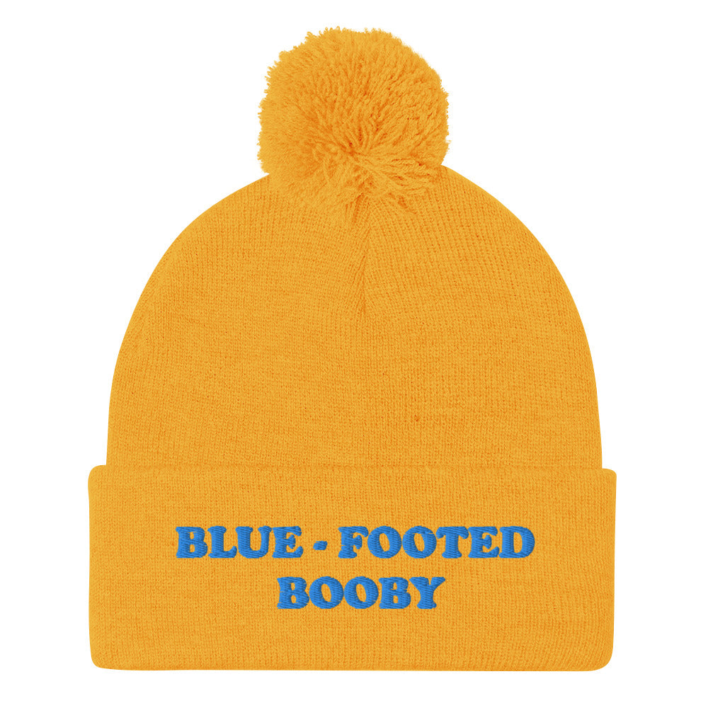 Is your spirit animal the blue-footed booby? This blue-footed booby beanie is a funny animal beanie with a blue-footed booby embroidery. This hat is a unique gift for animal lovers and blue-footed booby enthusiasts. Shop funny spirit animal beanies, foodie clothing, vegan graphic t-shirts, garlic hats and more. 