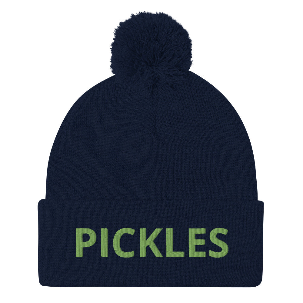 Calling all pickle people! What's your favorite pickle? It is the classic kosher dill? A bread and butter pickle like Grandma used to make? Perhaps a spicy garlic pickle? Celebrate pickles with this classic embroidered pickles beanie. The perfect funky hat for a pickle lover. Foodie hats and funky hats are our favorites.