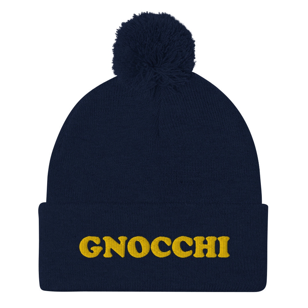 This gnocchi hat is a unique and cozy foodie beanie with a pom-pom on top. The gnocchi beanie is perfect for foodies and gnocchi lovers and enthusiasts. Wear this gnocchi beanie, or one of our other foodie hats or tees and celebrate your favorite foods. Shop weird hats, funny beanies, foodie t-shirts, hoodies and more...